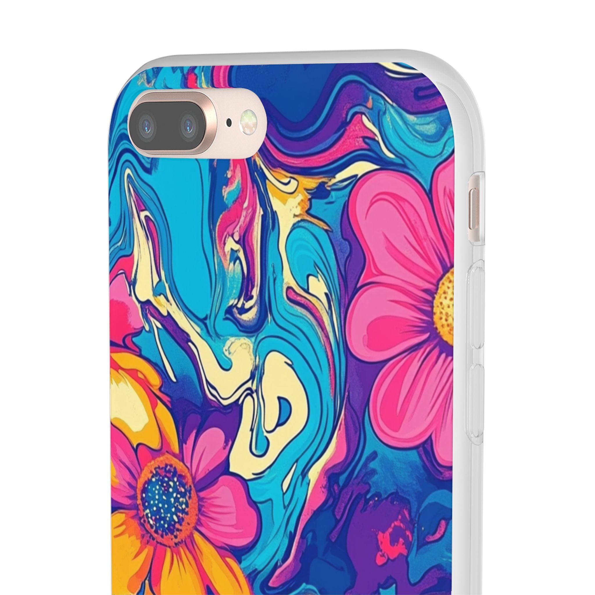 Vibrant Psychedelic Floral Flexi Case, Artsulli - Art is Long, Life is Short, Phone Case, , , , , , ,