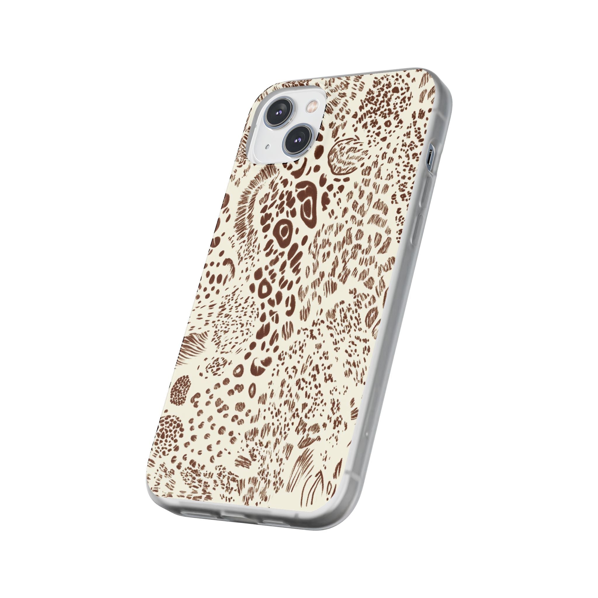 Brown Animal Print Flexi Case, Artsulli - Art is Long, Life is Short, Phone Case, , , , , , ,