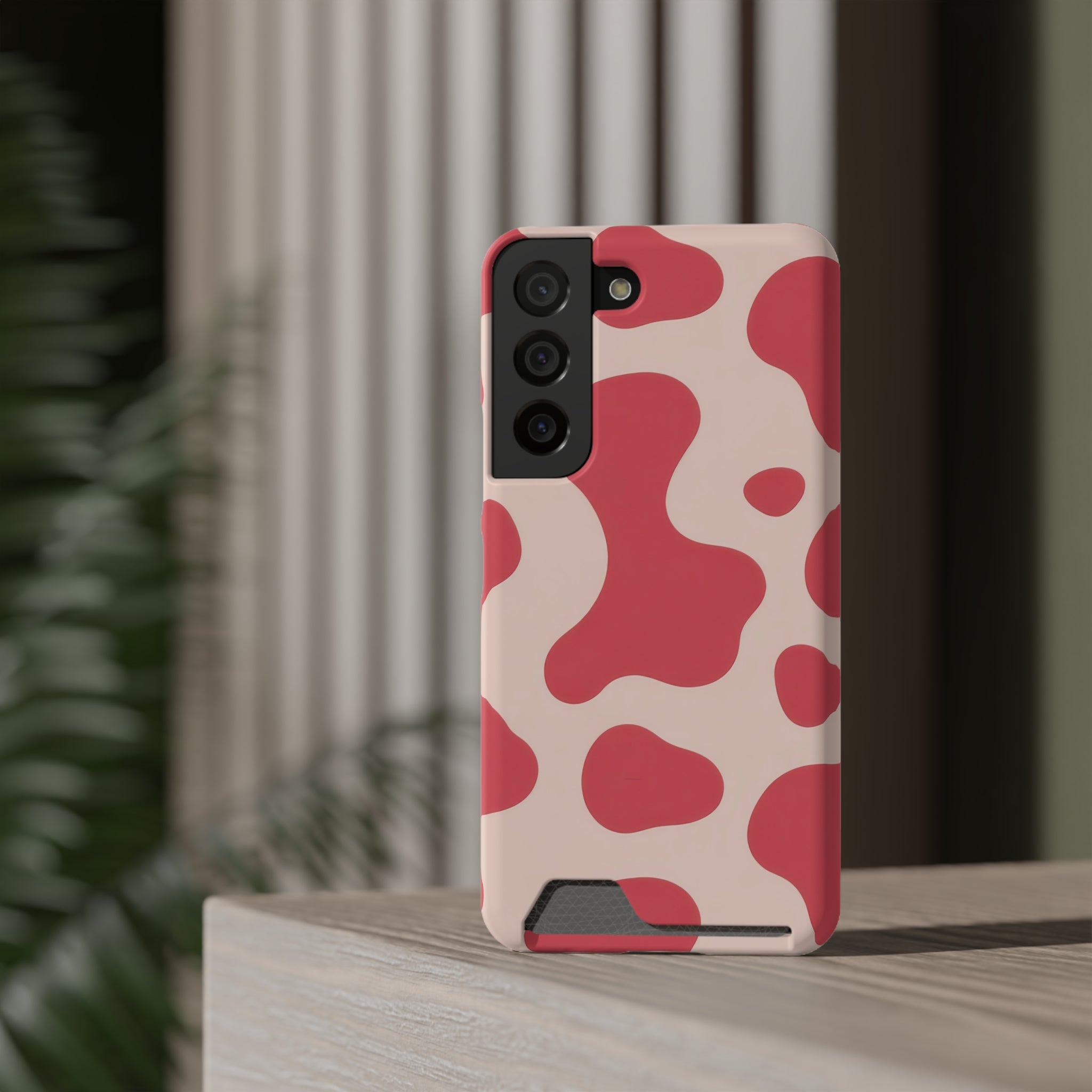 Red Jungle Cow Phone Case With Card Holder, Artsulli - Art is Long, Life is Short, Phone Case, , , , , , ,