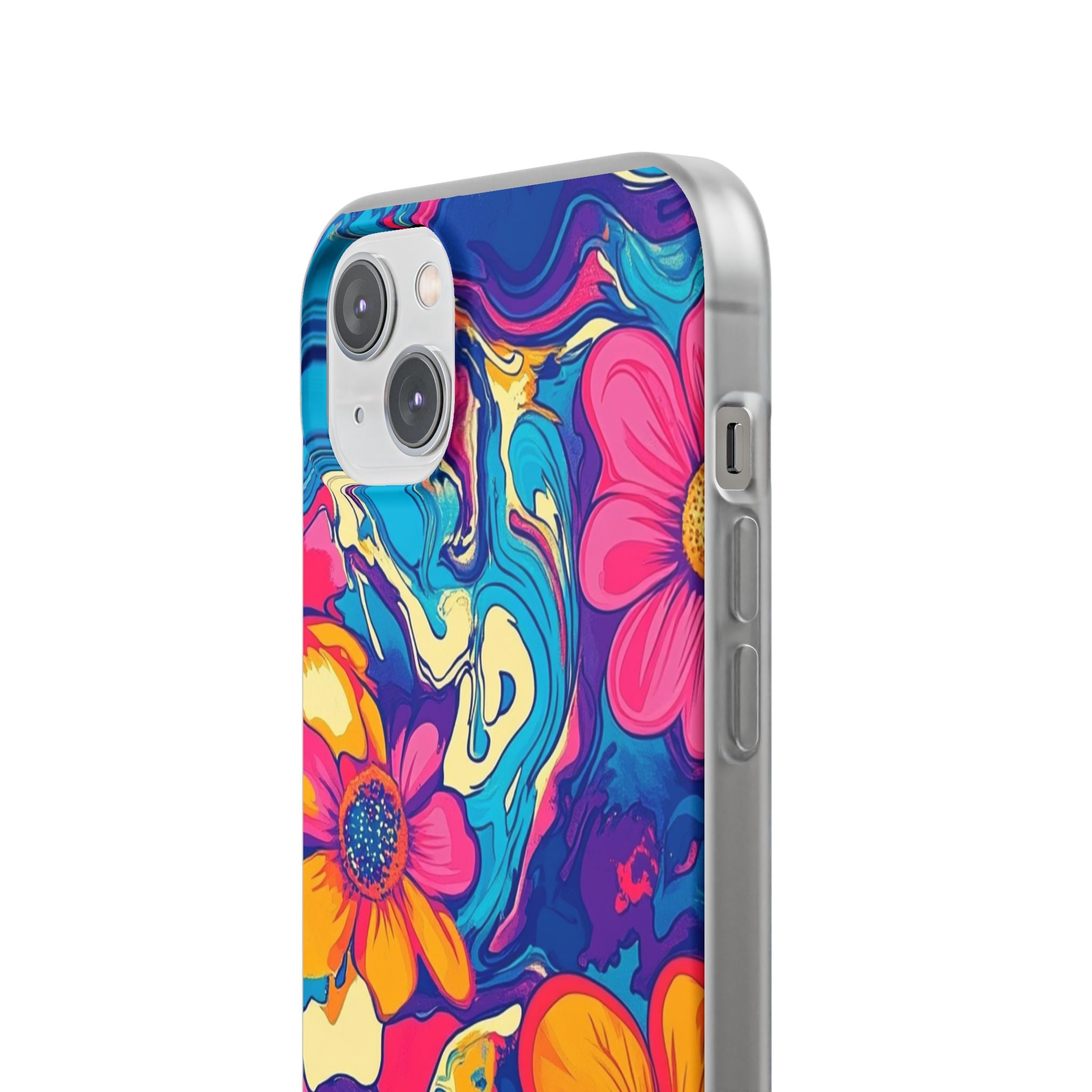 Vibrant Psychedelic Floral Flexi Case, Artsulli - Art is Long, Life is Short, Phone Case, , , , , , ,