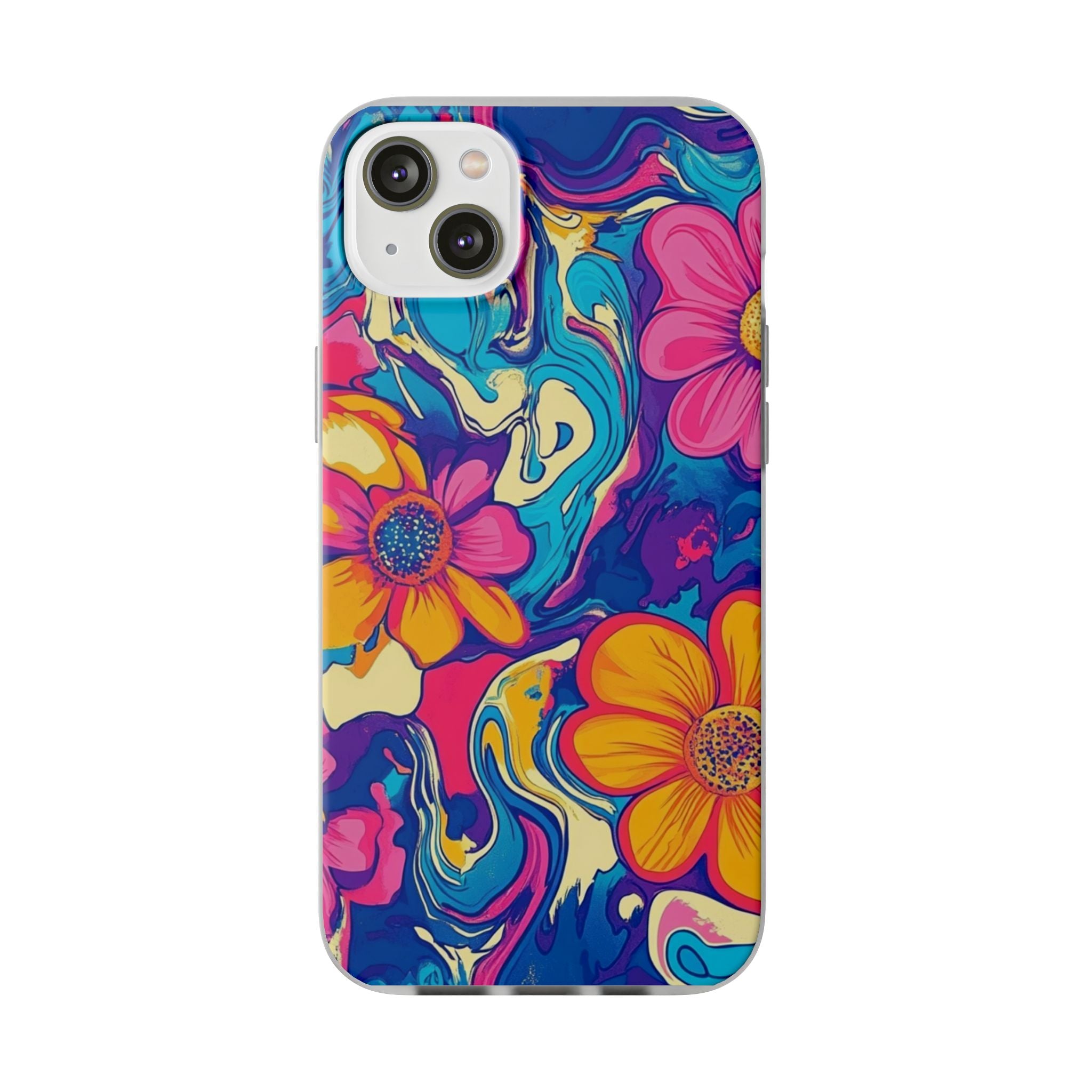 Vibrant Psychedelic Floral Flexi Case, Artsulli - Art is Long, Life is Short, Phone Case, Size, iPhone 14 Plus, , , , , 64688353547250259536