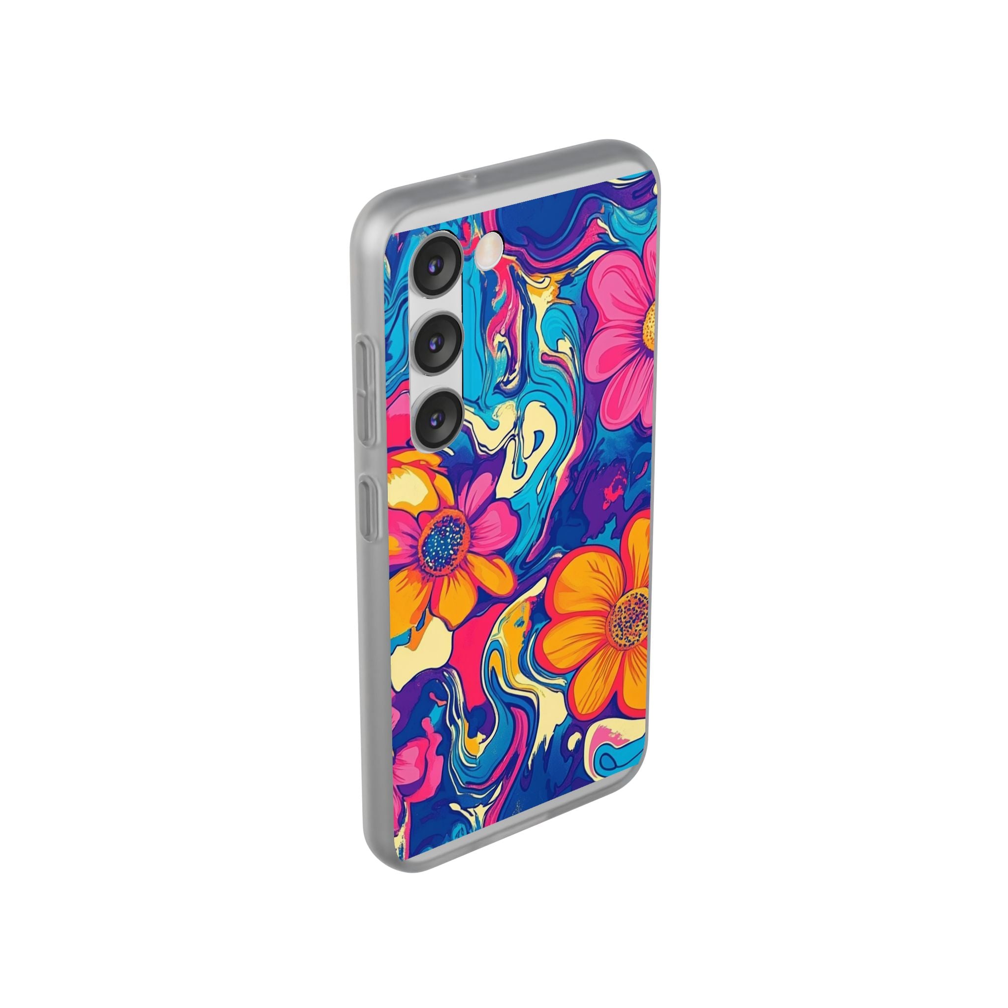 Vibrant Psychedelic Floral Flexi Case, Artsulli - Art is Long, Life is Short, Phone Case, , , , , , ,