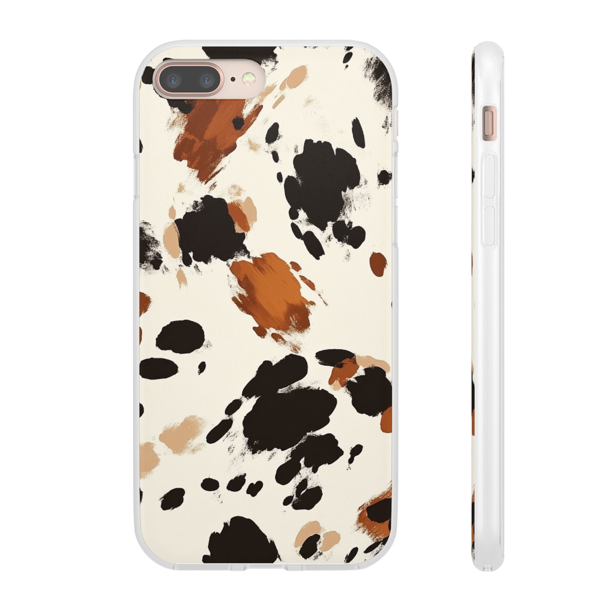Brown Cow Print Phone Case, Artsulli - Art is Long, Life is Short, Phone Case, Size, iPhone 8 Plus, , , , , 28511940072121442062