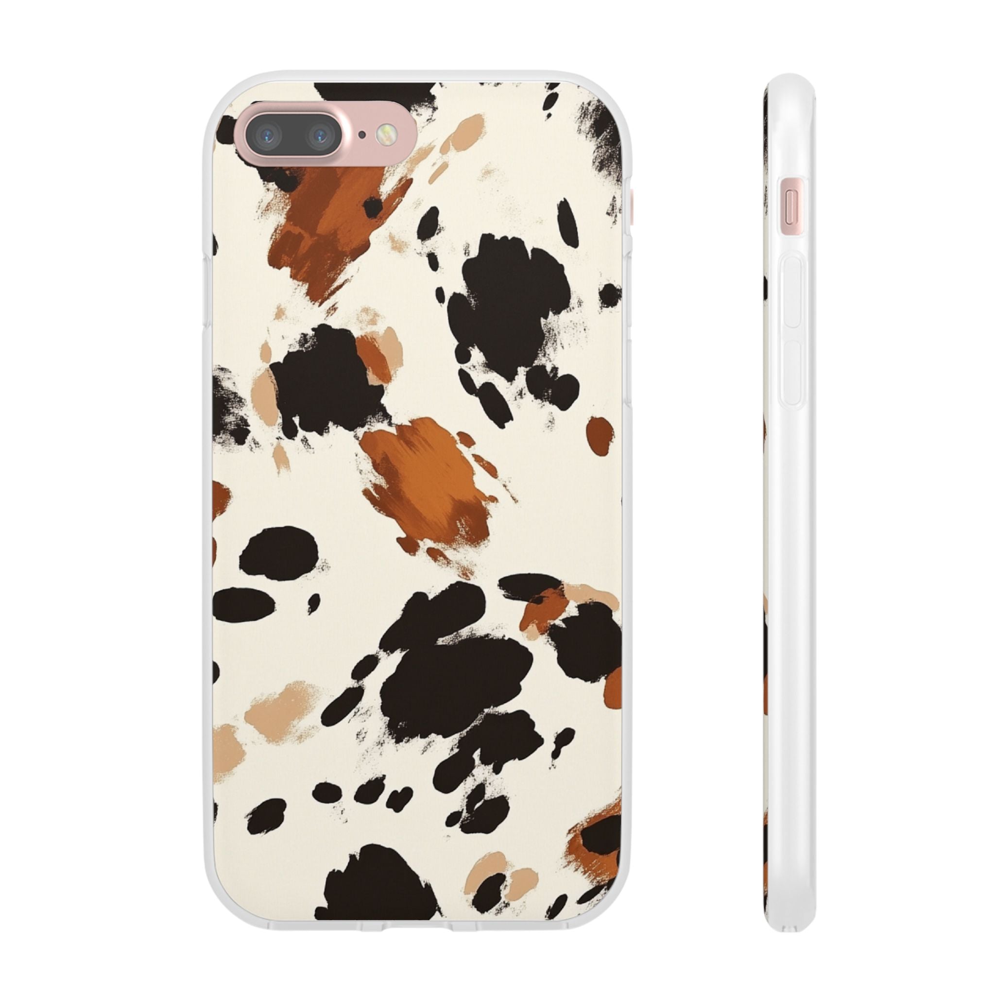 Brown Cow Print Phone Case, Artsulli - Art is Long, Life is Short, Phone Case, Size, iPhone 7 Plus, , , , , 98778082096121781382
