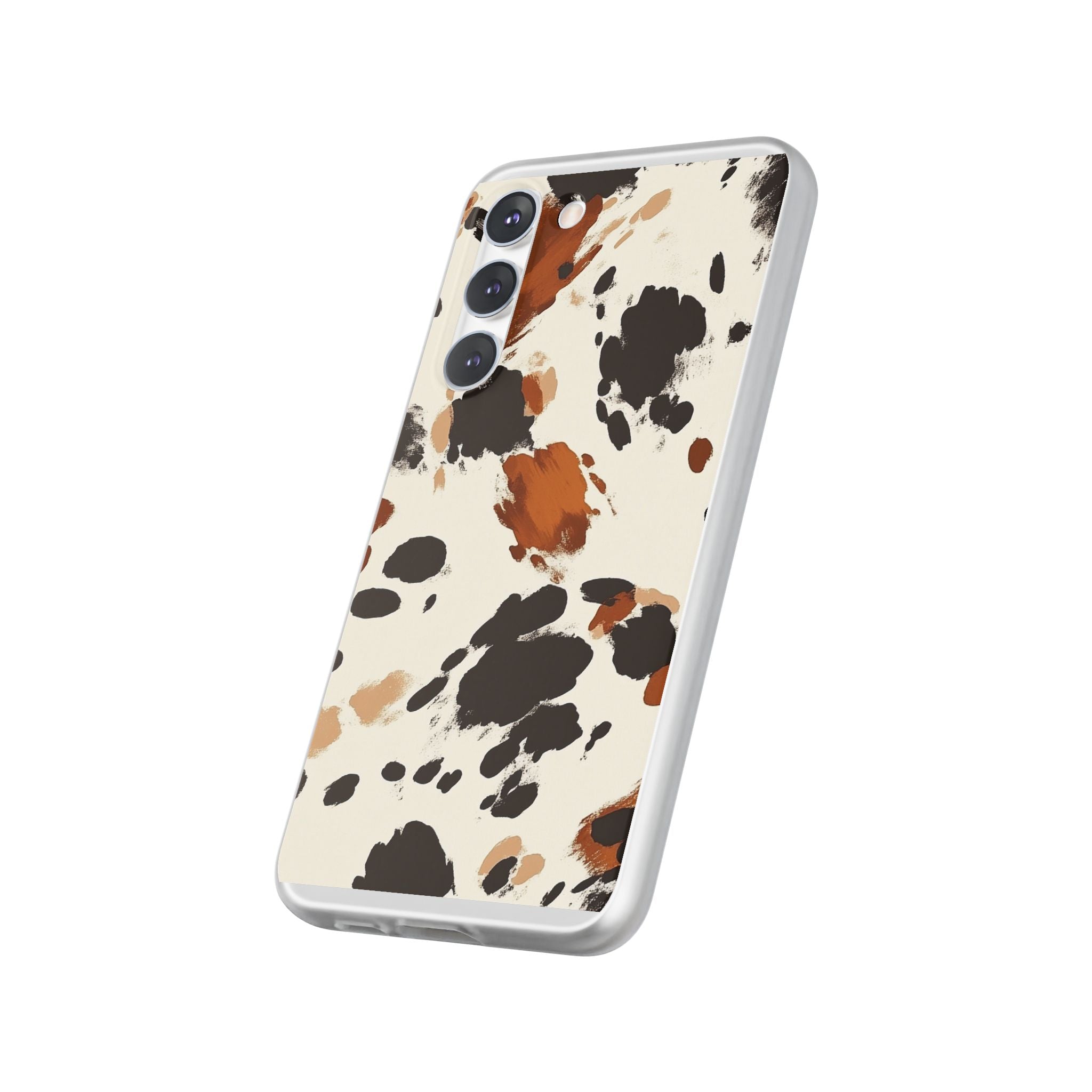 Brown Cow Print Phone Case, Artsulli - Art is Long, Life is Short, Phone Case, , , , , , ,