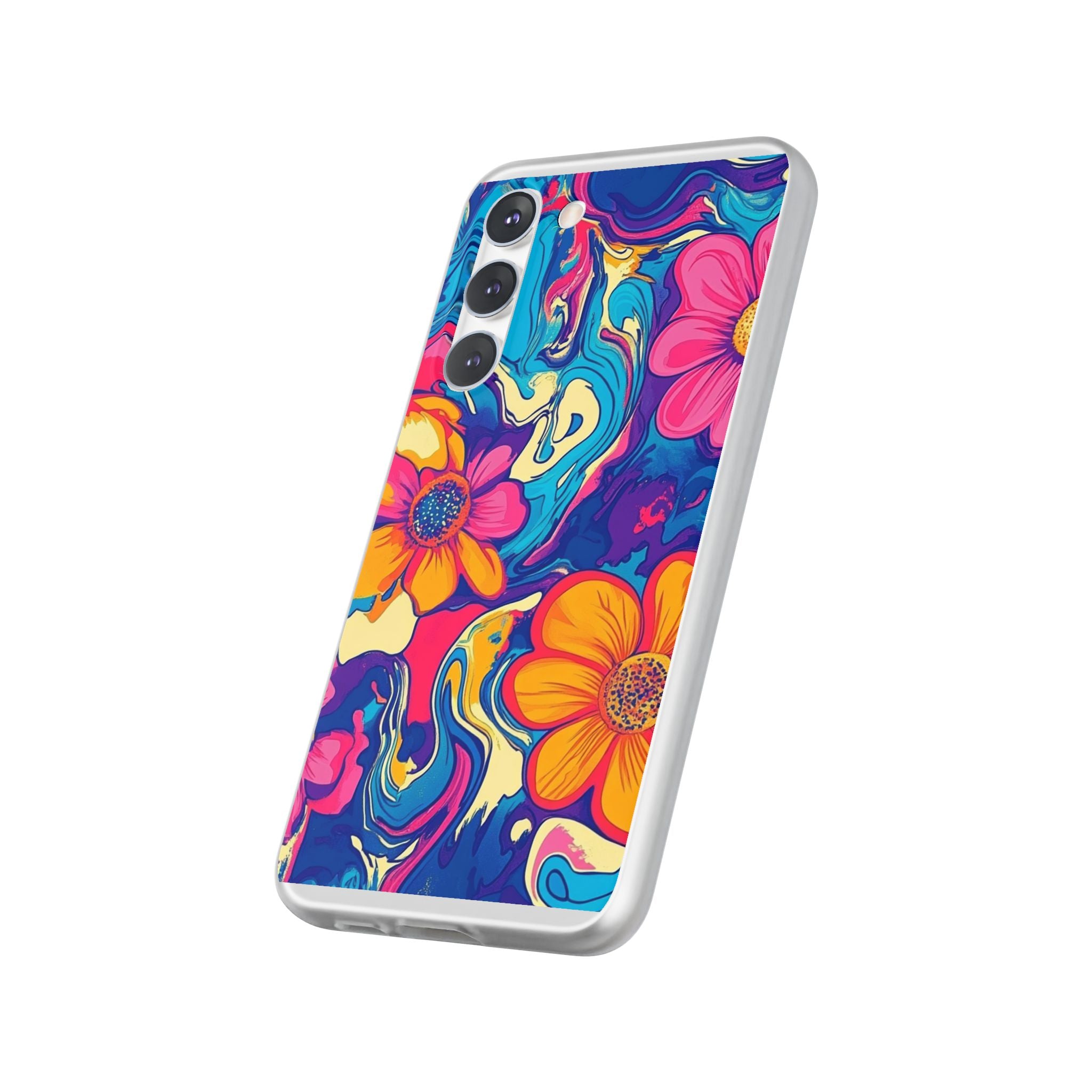 Vibrant Psychedelic Floral Flexi Case, Artsulli - Art is Long, Life is Short, Phone Case, , , , , , ,