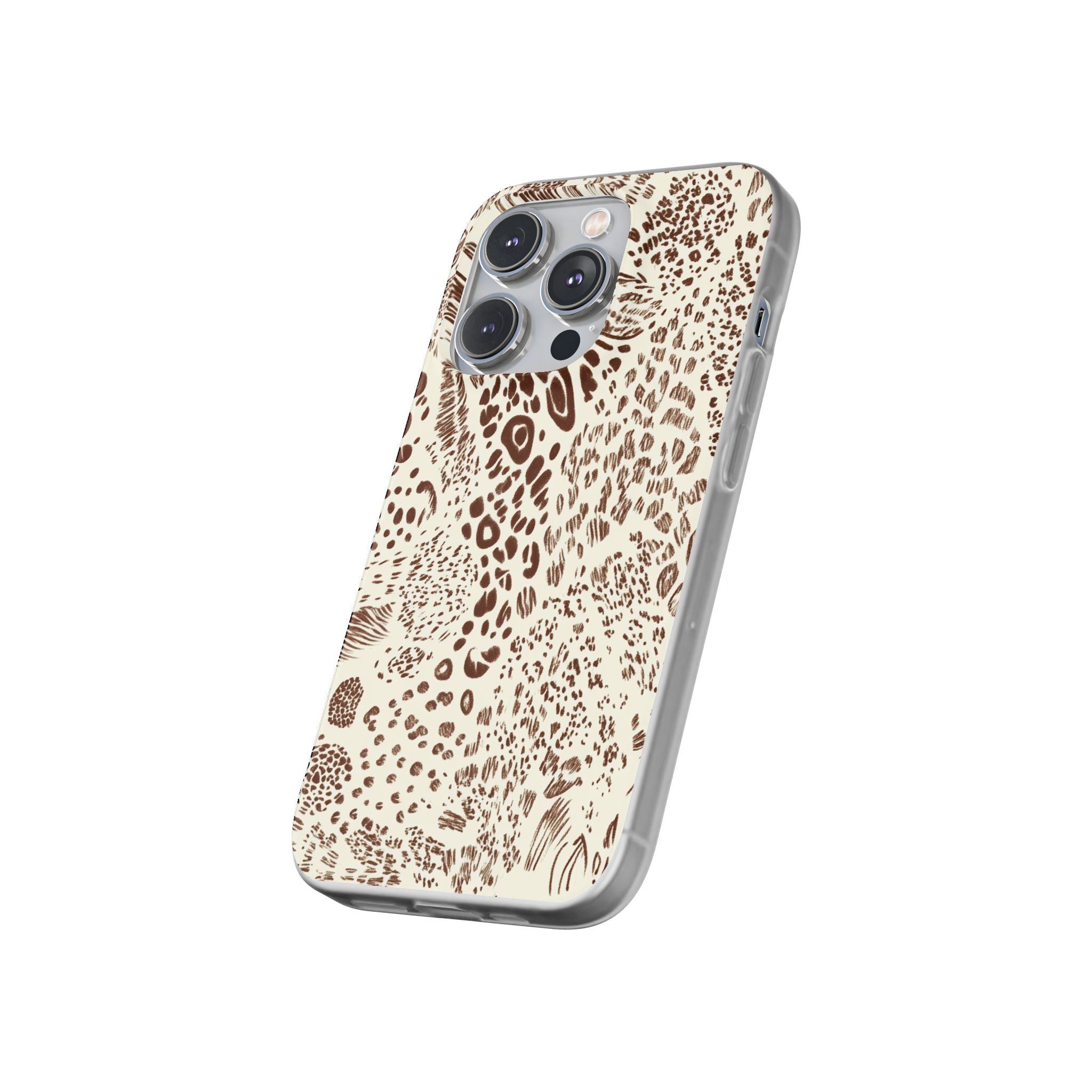 Brown Animal Print Flexi Case, Artsulli - Art is Long, Life is Short, Phone Case, , , , , , ,