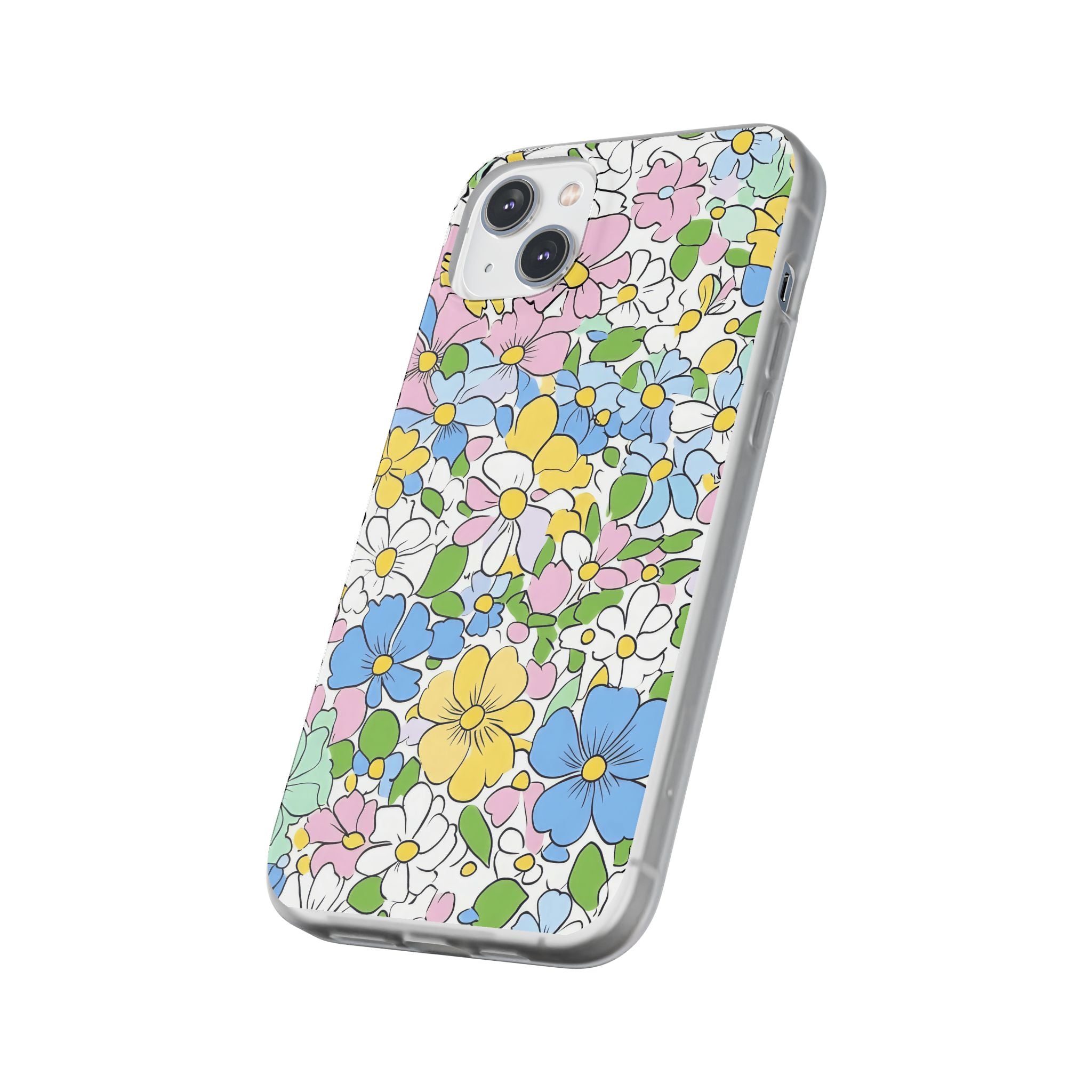 Colorful Floral Clear Flexi Case, Artsulli - Art is Long, Life is Short, Phone Case, , , , , , ,