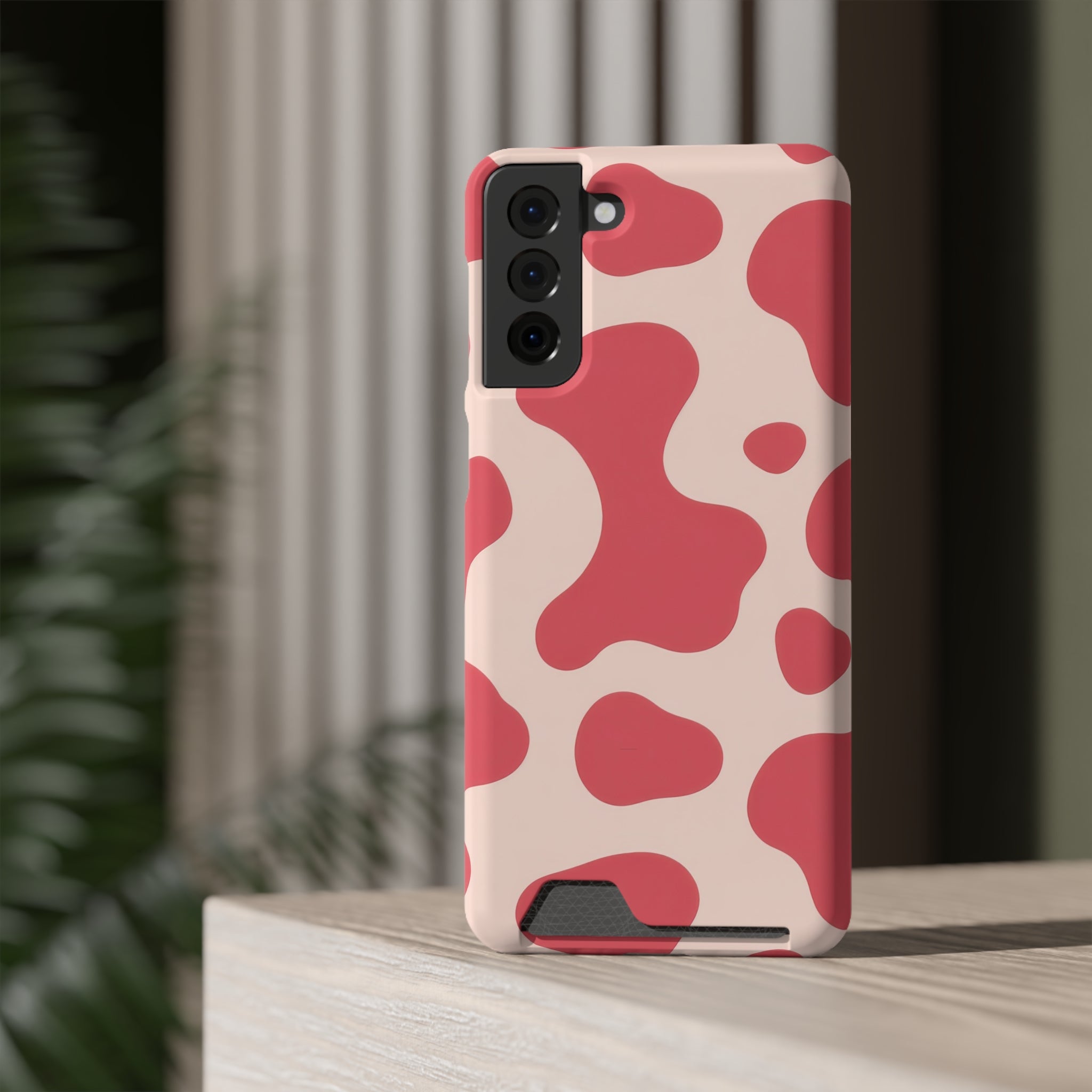 Red Jungle Cow Phone Case With Card Holder, Artsulli - Art is Long, Life is Short, Phone Case, , , , , , ,