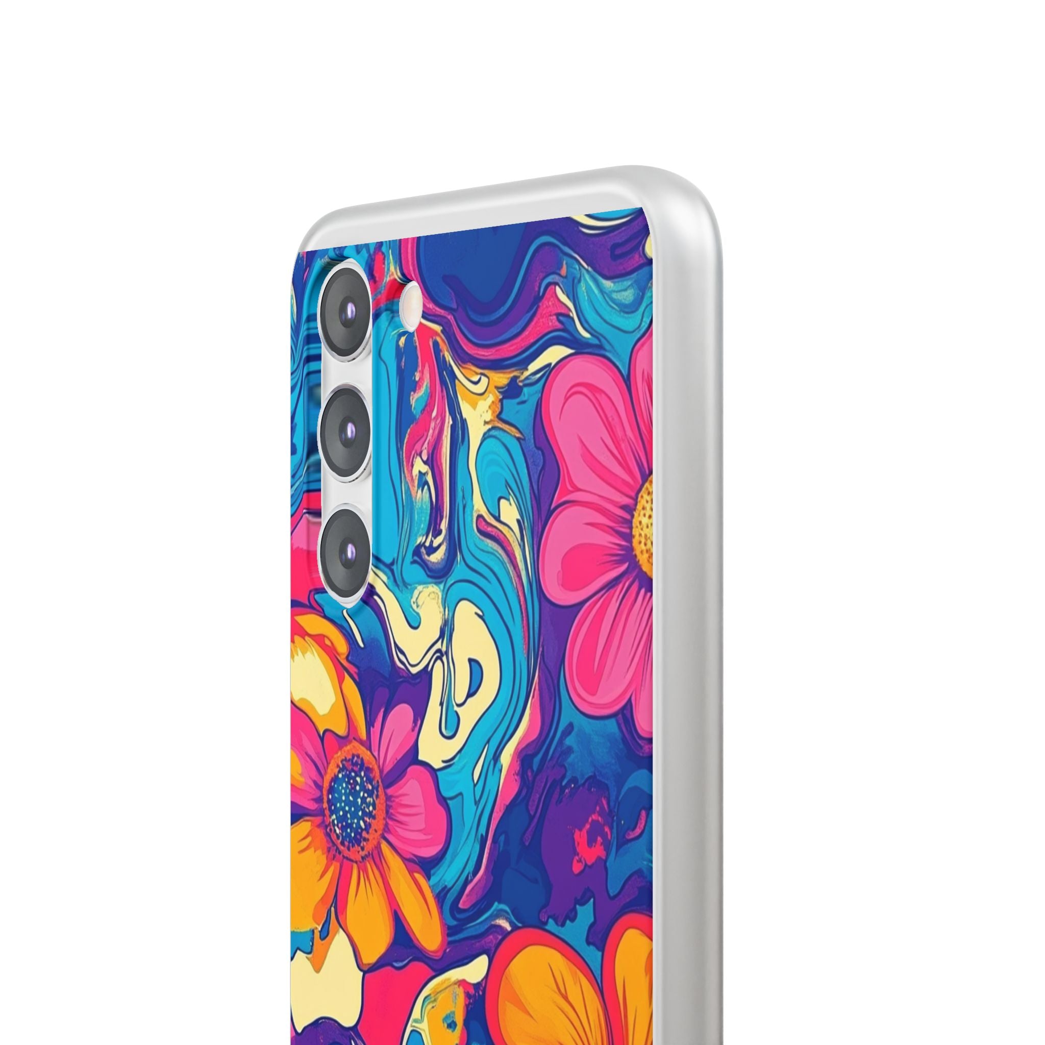 Vibrant Psychedelic Floral Flexi Case, Artsulli - Art is Long, Life is Short, Phone Case, , , , , , ,