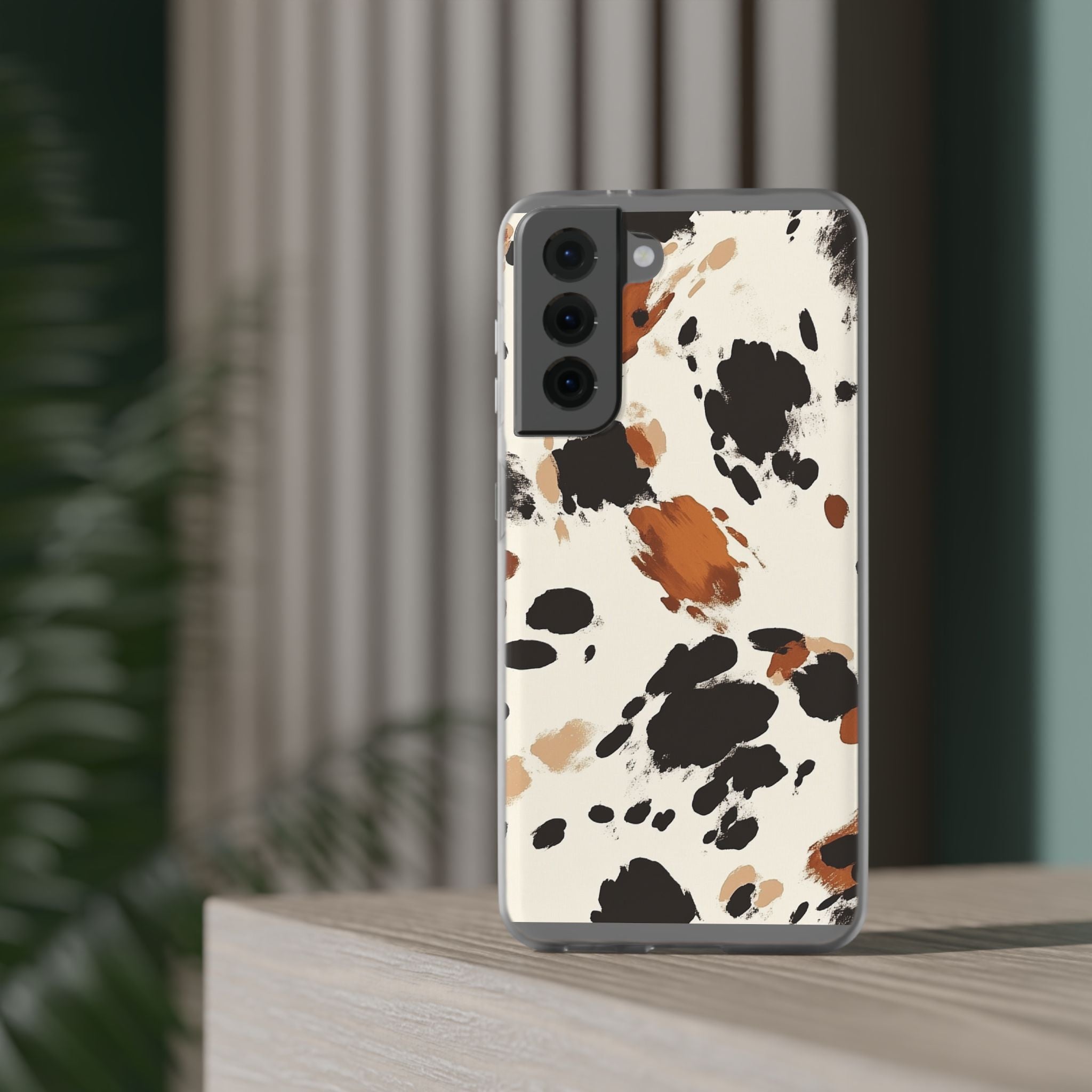 Brown Cow Print Phone Case, Artsulli - Art is Long, Life is Short, Phone Case, , , , , , ,