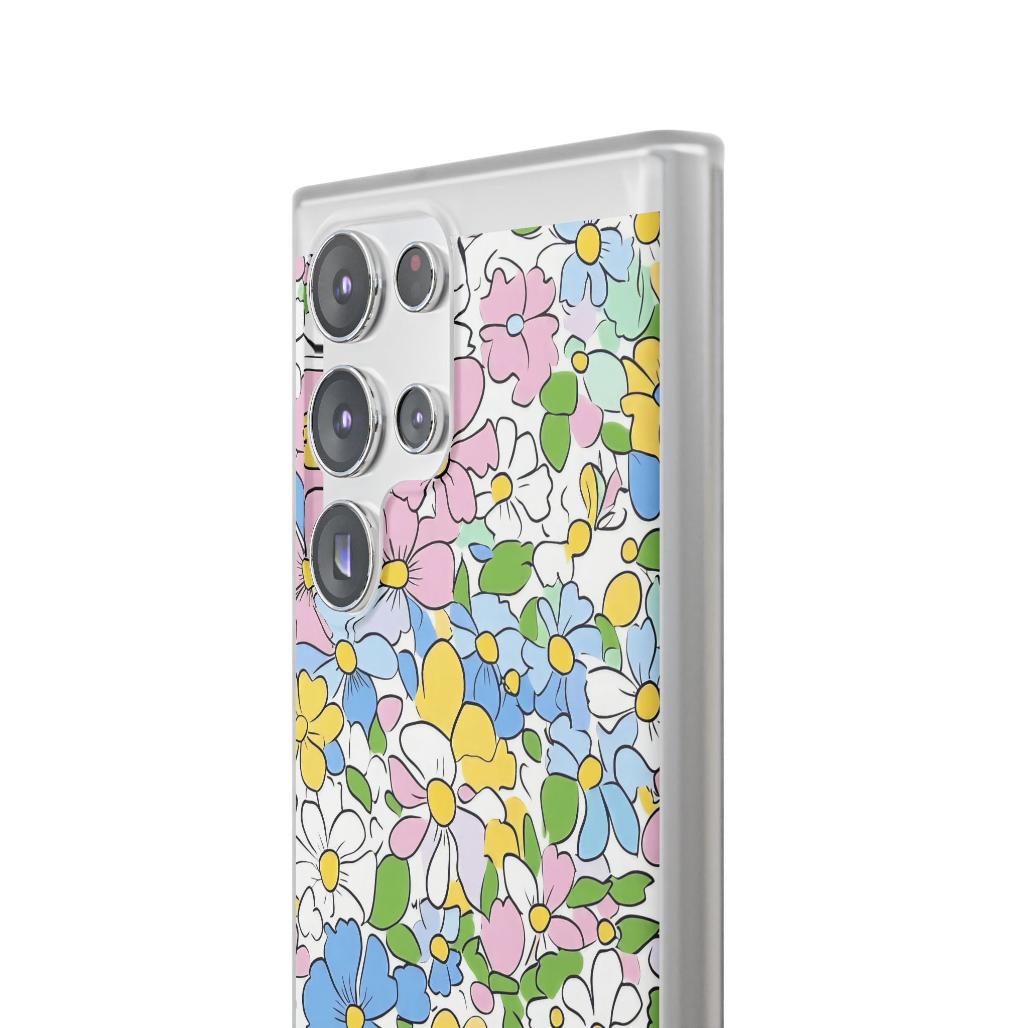 Colorful Floral Clear Flexi Case, Artsulli - Art is Long, Life is Short, Phone Case, , , , , , ,