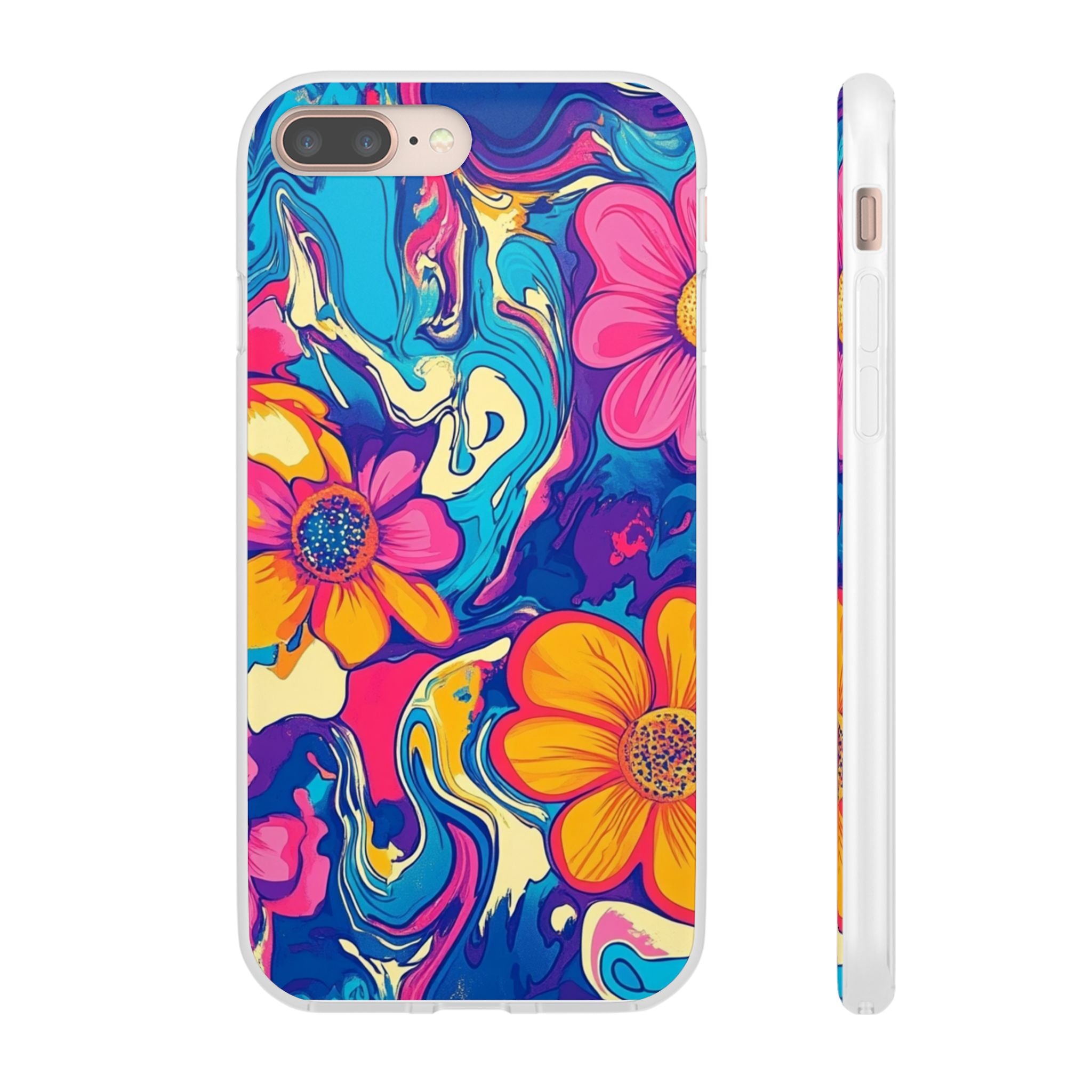 Vibrant Psychedelic Floral Flexi Case, Artsulli - Art is Long, Life is Short, Phone Case, Size, iPhone 8 Plus, , , , , 79128293955849099626
