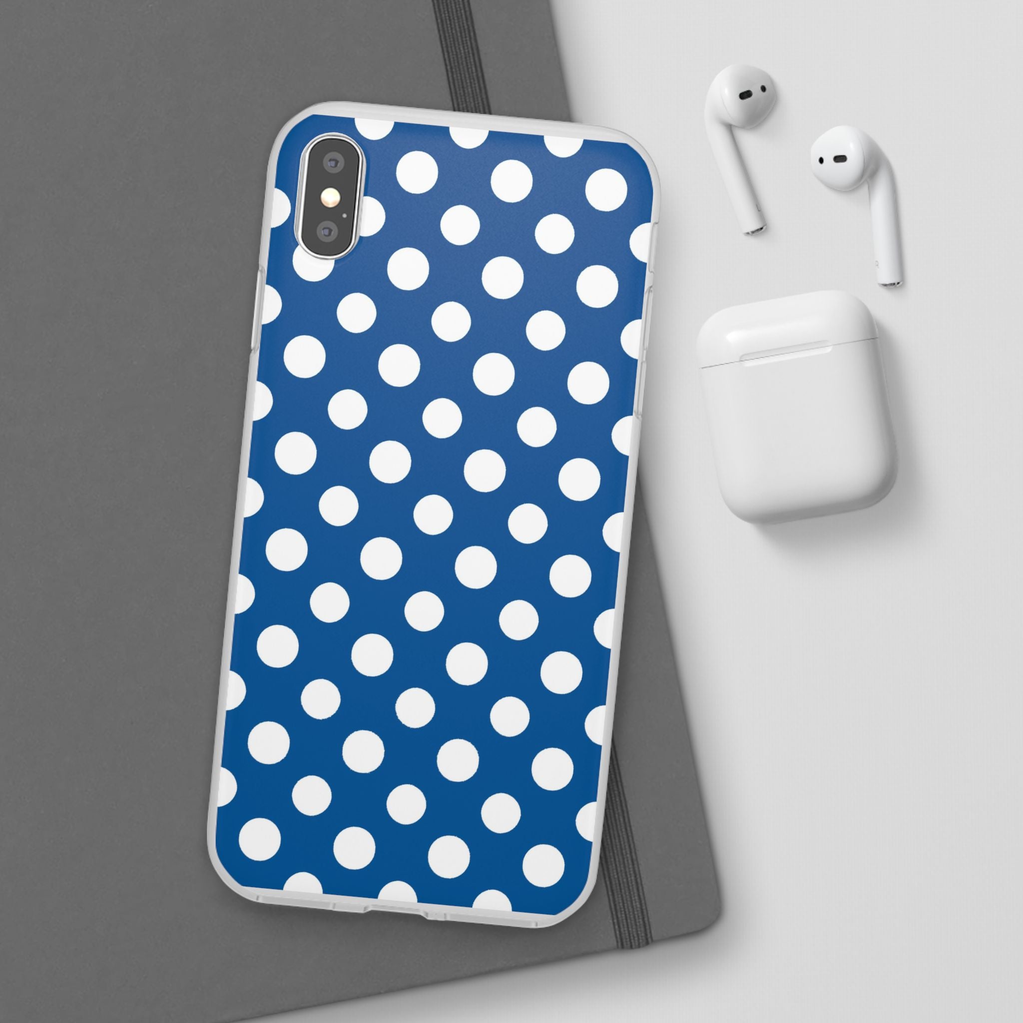 Blue and White Polka Dot iPhone Case, Artsulli - Art is Long, Life is Short, Phone Case, , , , , , ,