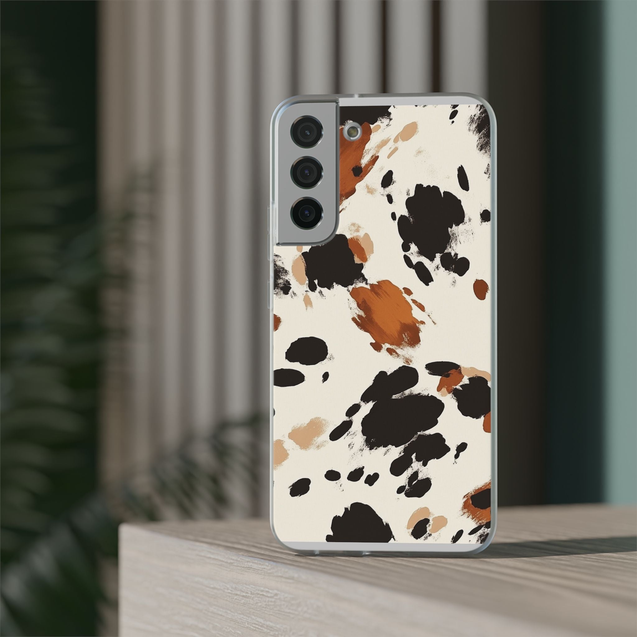 Brown Cow Print Phone Case, Artsulli - Art is Long, Life is Short, Phone Case, , , , , , ,