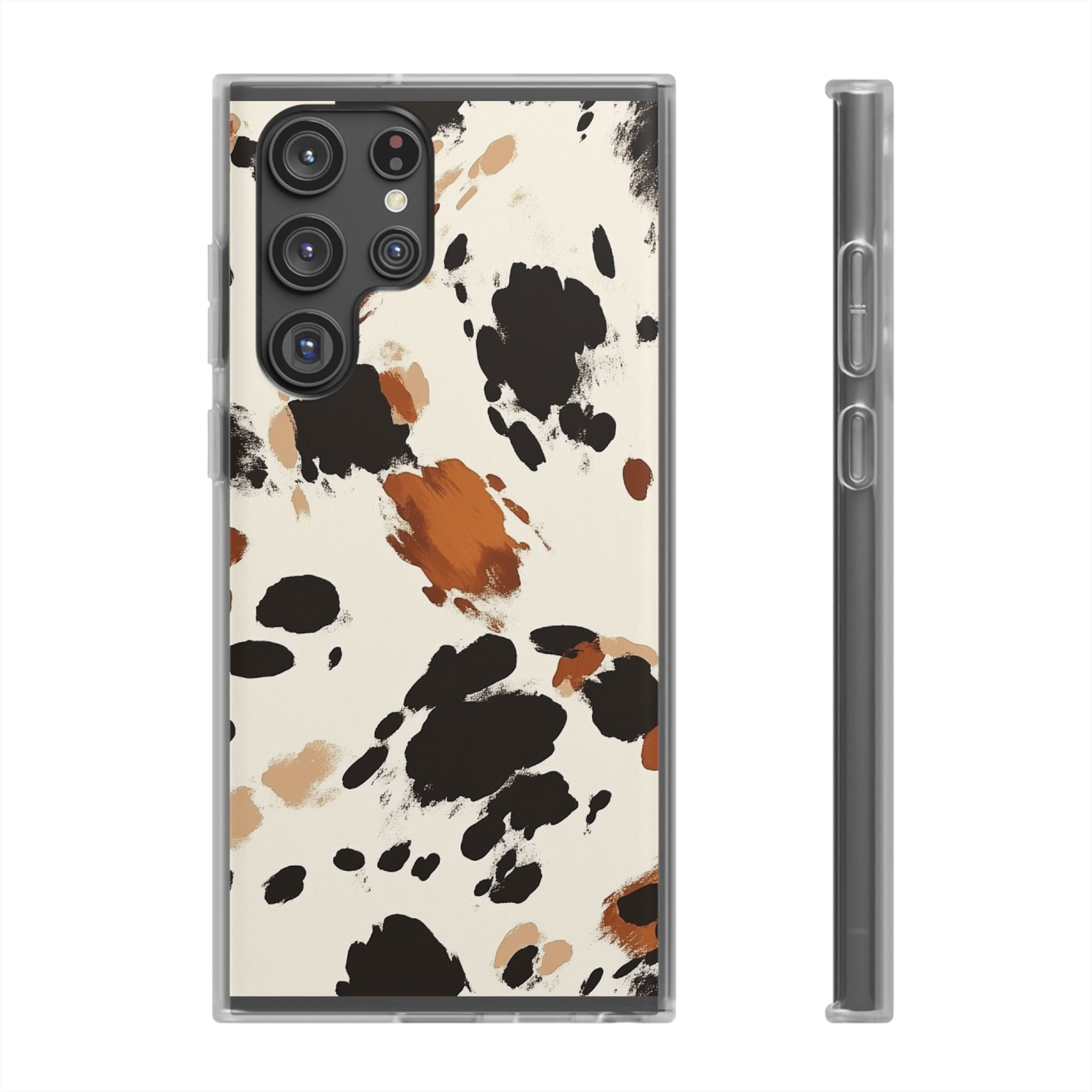 Brown Cow Print Phone Case, Artsulli - Art is Long, Life is Short, Phone Case, Size, Samsung Galaxy S22 Ultra with gift packaging, , , , , 93561659607564556450