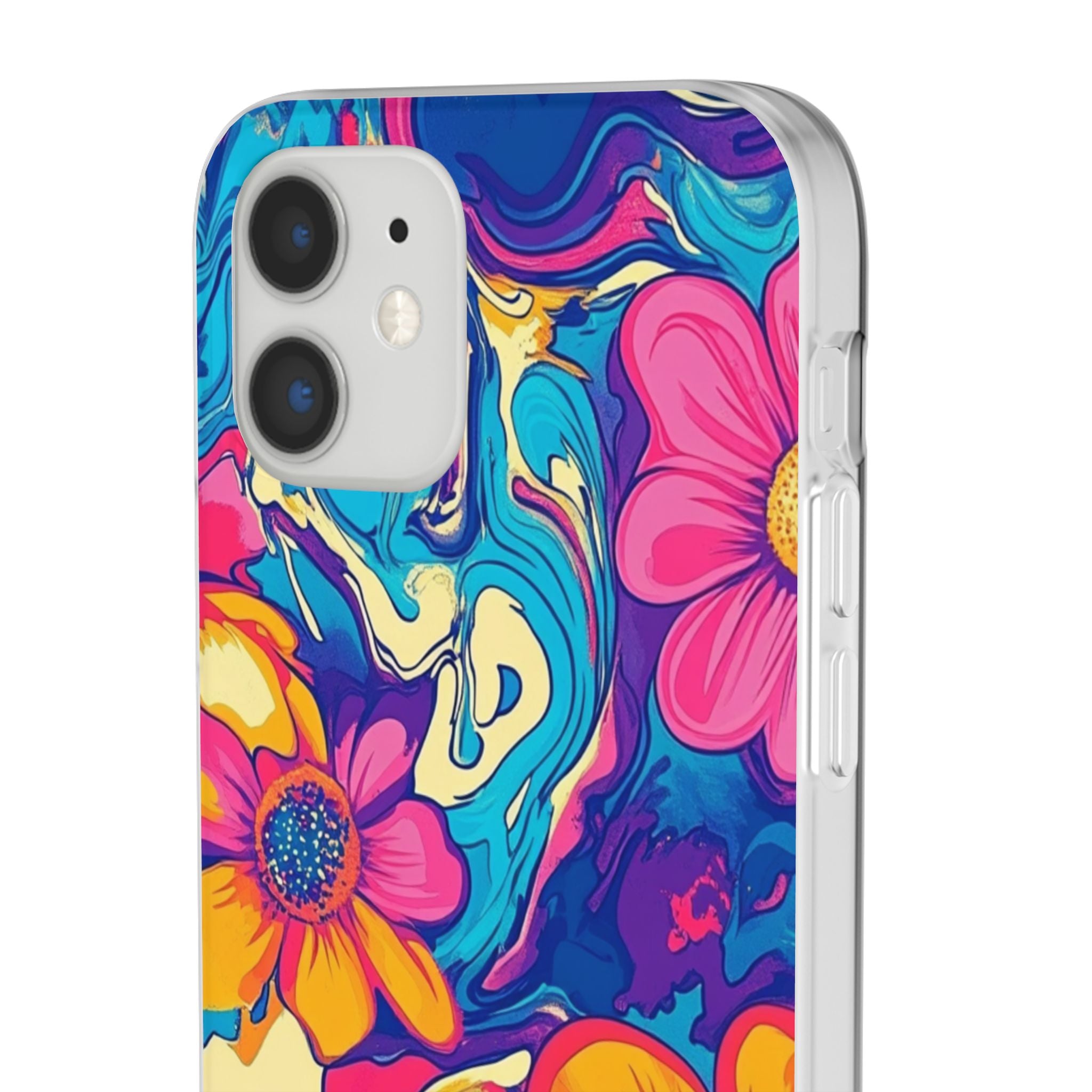 Vibrant Psychedelic Floral Flexi Case, Artsulli - Art is Long, Life is Short, Phone Case, , , , , , ,