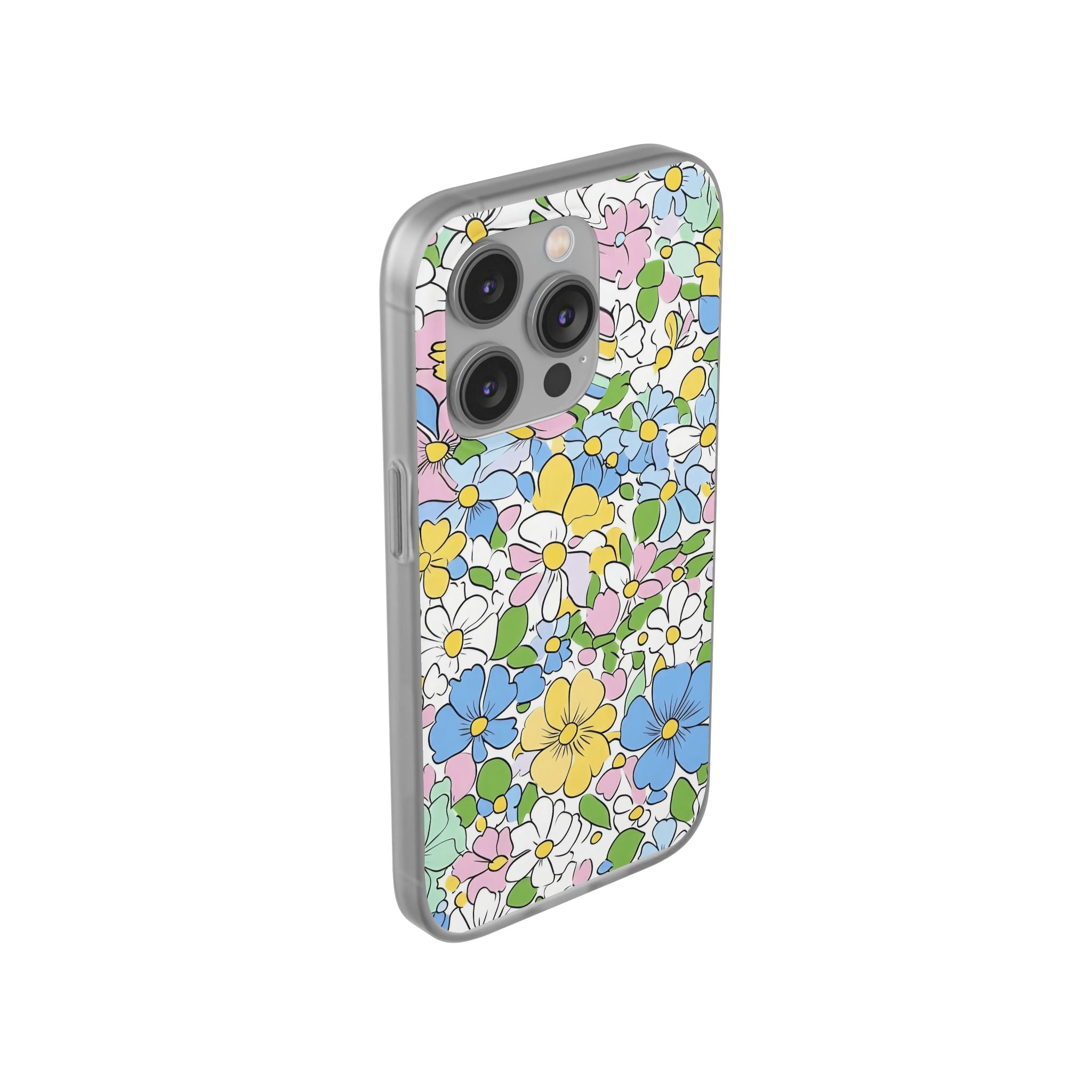 Colorful Floral Clear Flexi Case, Artsulli - Art is Long, Life is Short, Phone Case, , , , , , ,