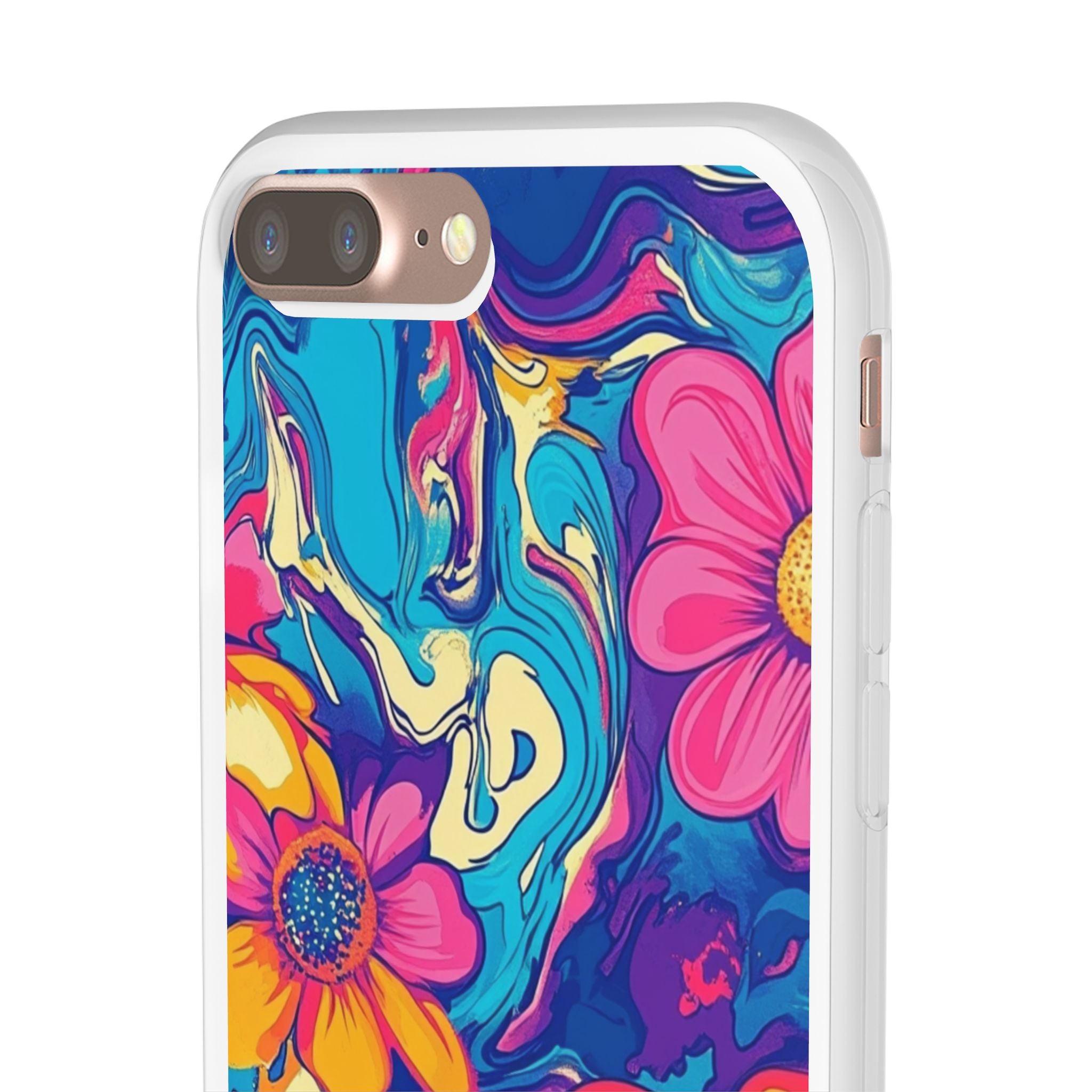 Vibrant Psychedelic Floral Flexi Case, Artsulli - Art is Long, Life is Short, Phone Case, , , , , , ,
