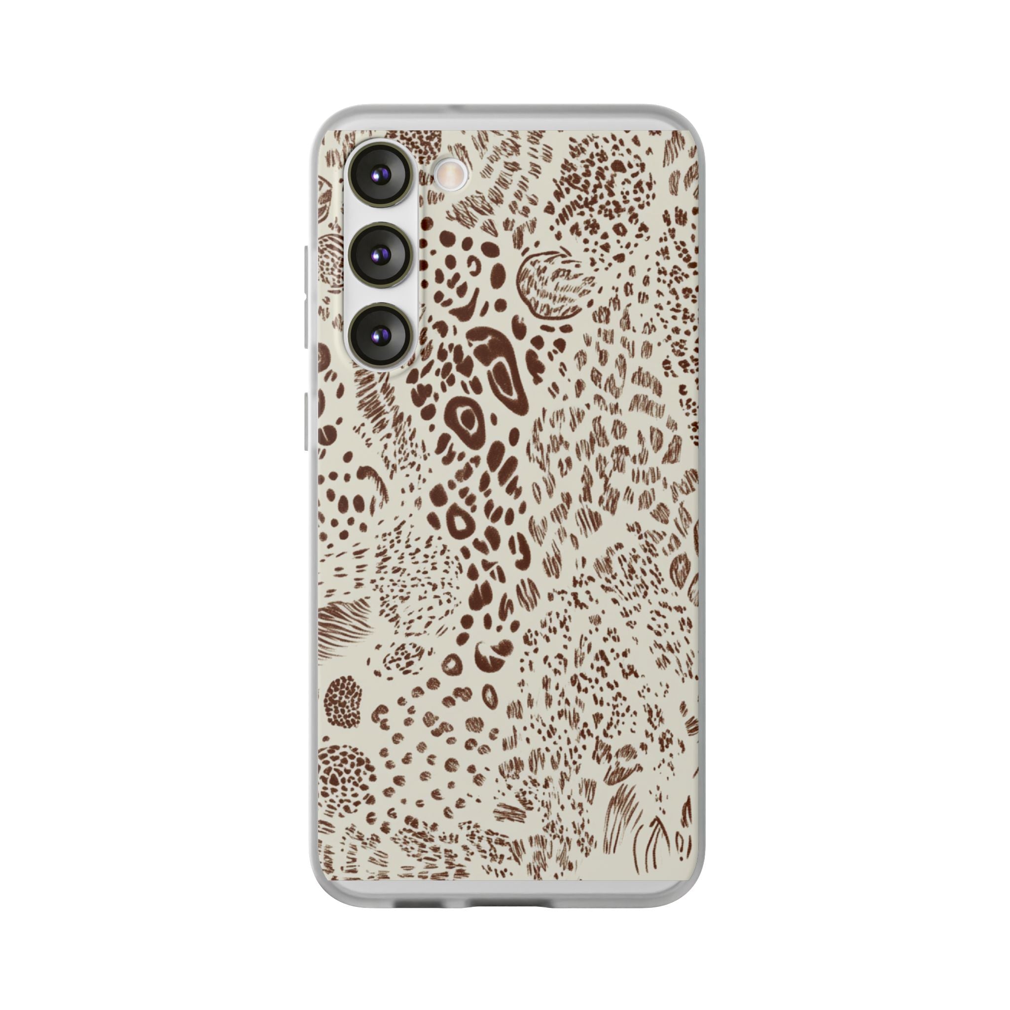 Brown Animal Print Flexi Case, Artsulli - Art is Long, Life is Short, Phone Case, Size, Samsung Galaxy S23 Plus with gift packaging, , , , , 23381578925687474583