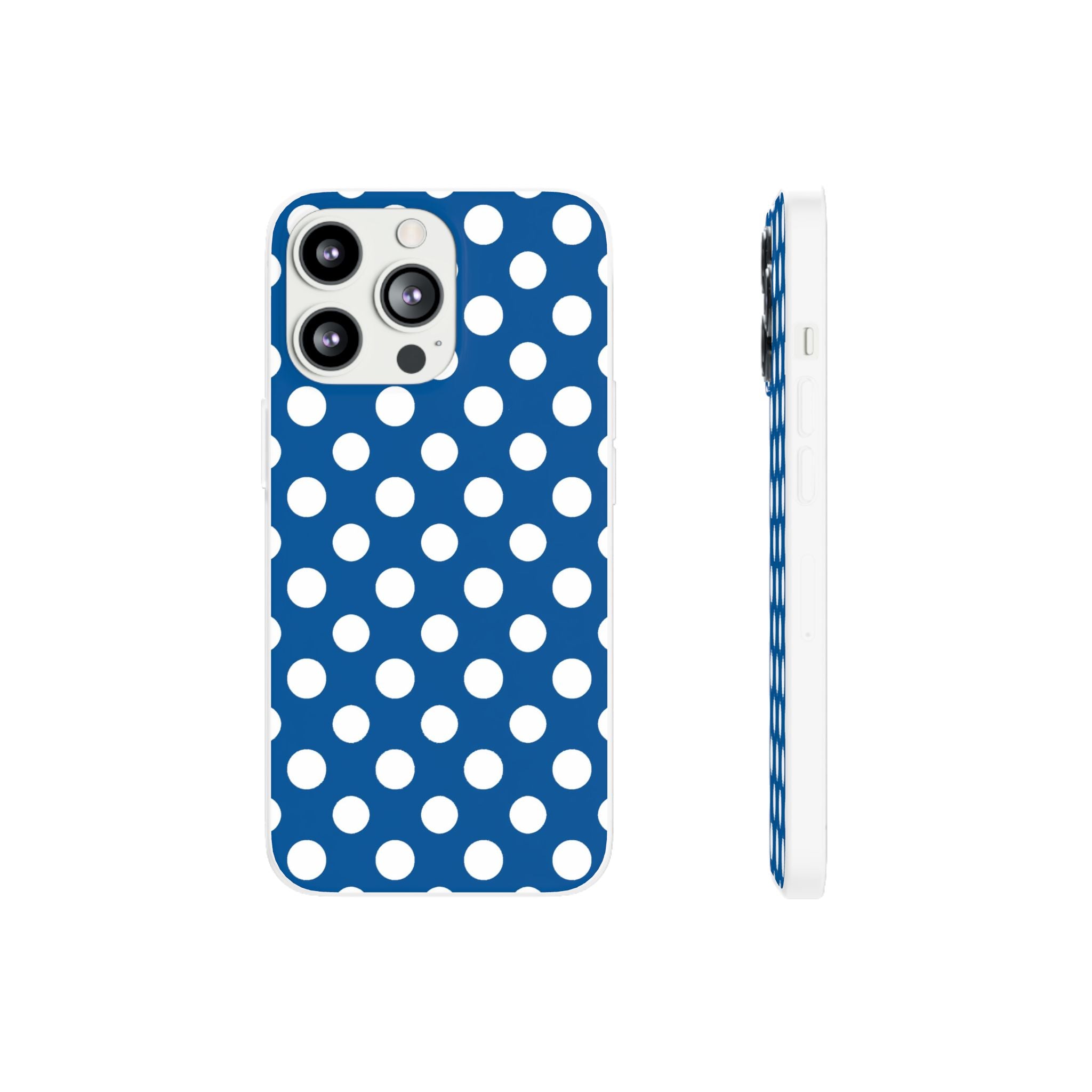Blue and White Polka Dot iPhone Case, Artsulli - Art is Long, Life is Short, Phone Case, Size, iPhone 13 Pro, , , , , 13621417902129944932