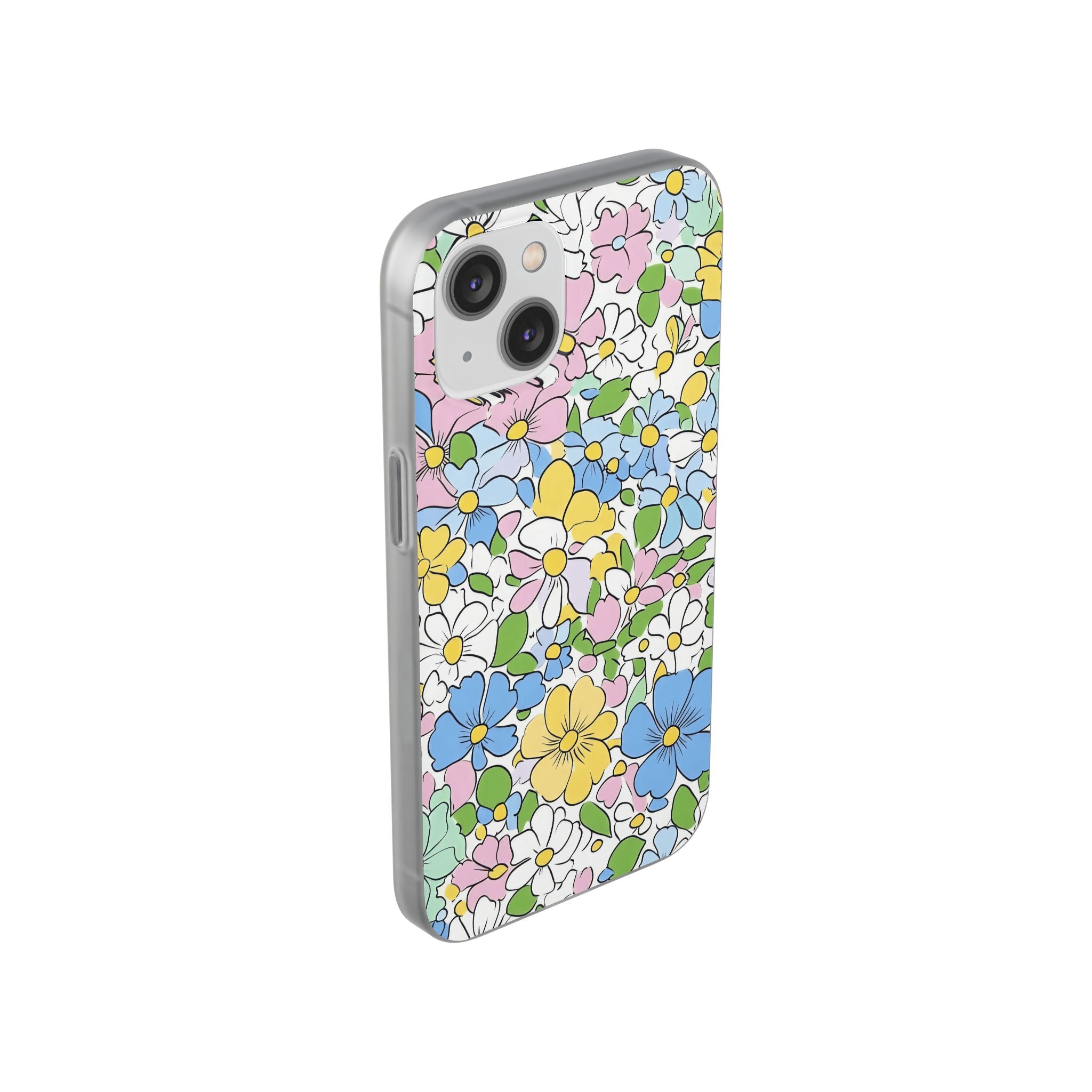 Colorful Floral Clear Flexi Case, Artsulli - Art is Long, Life is Short, Phone Case, , , , , , ,