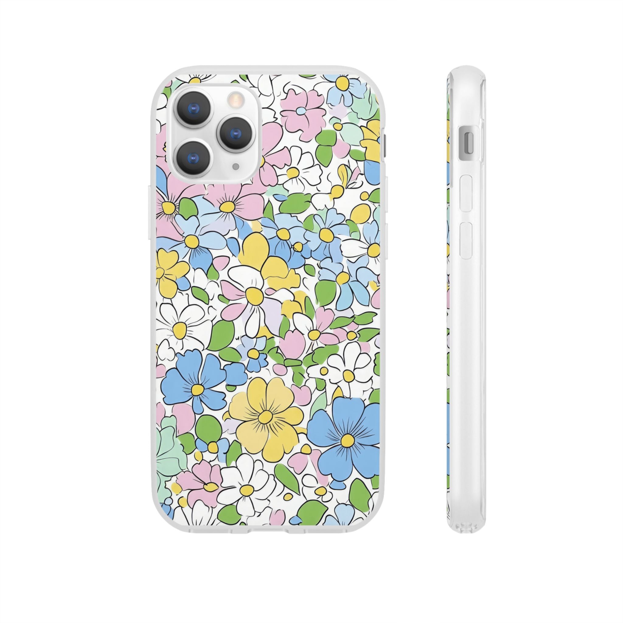 Colorful Floral Clear Flexi Case, Artsulli - Art is Long, Life is Short, Phone Case, Size, iPhone 11 Pro, , , , , 27013786464130830503