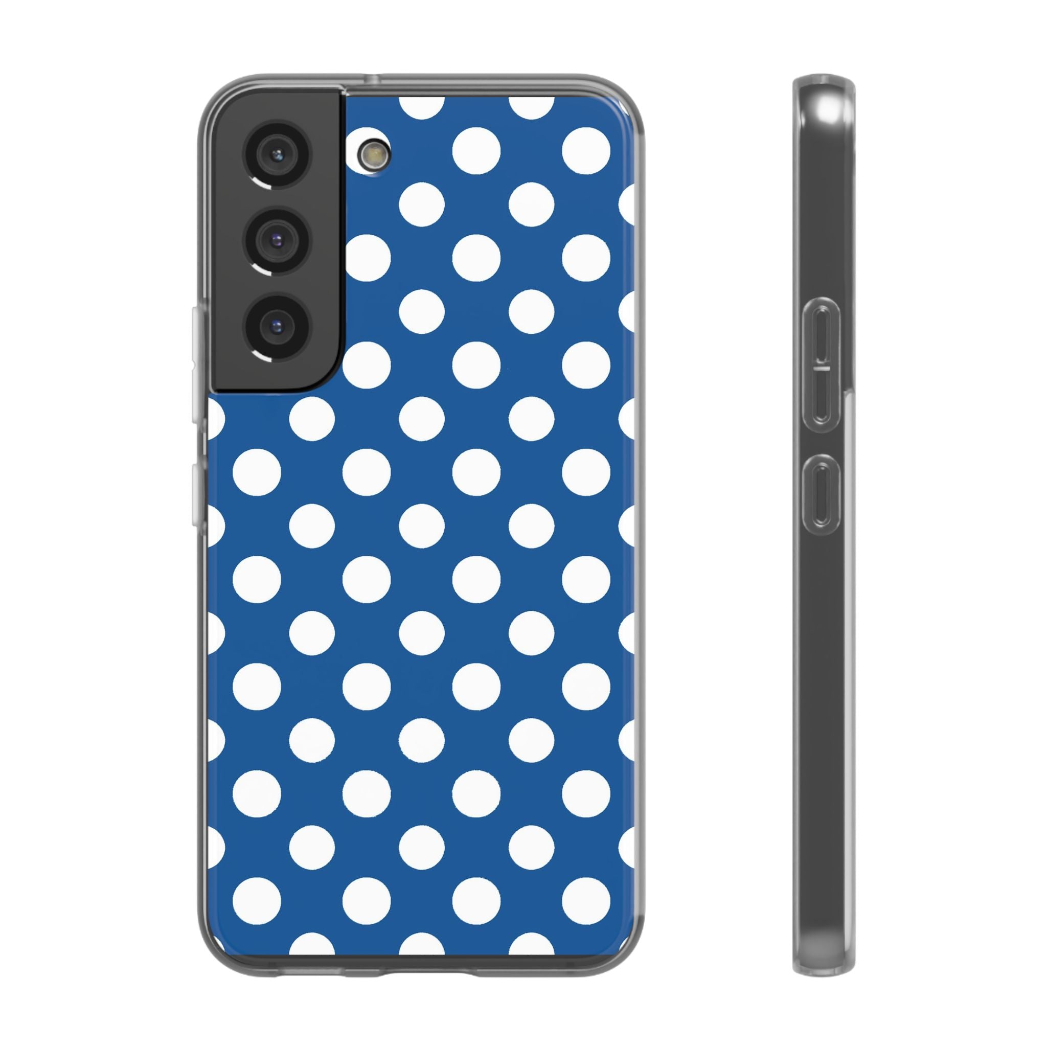 Blue and White Polka Dot iPhone Case, Artsulli - Art is Long, Life is Short, Phone Case, Size, Samsung Galaxy S22 with gift packaging, , , , , 12637958293998174283