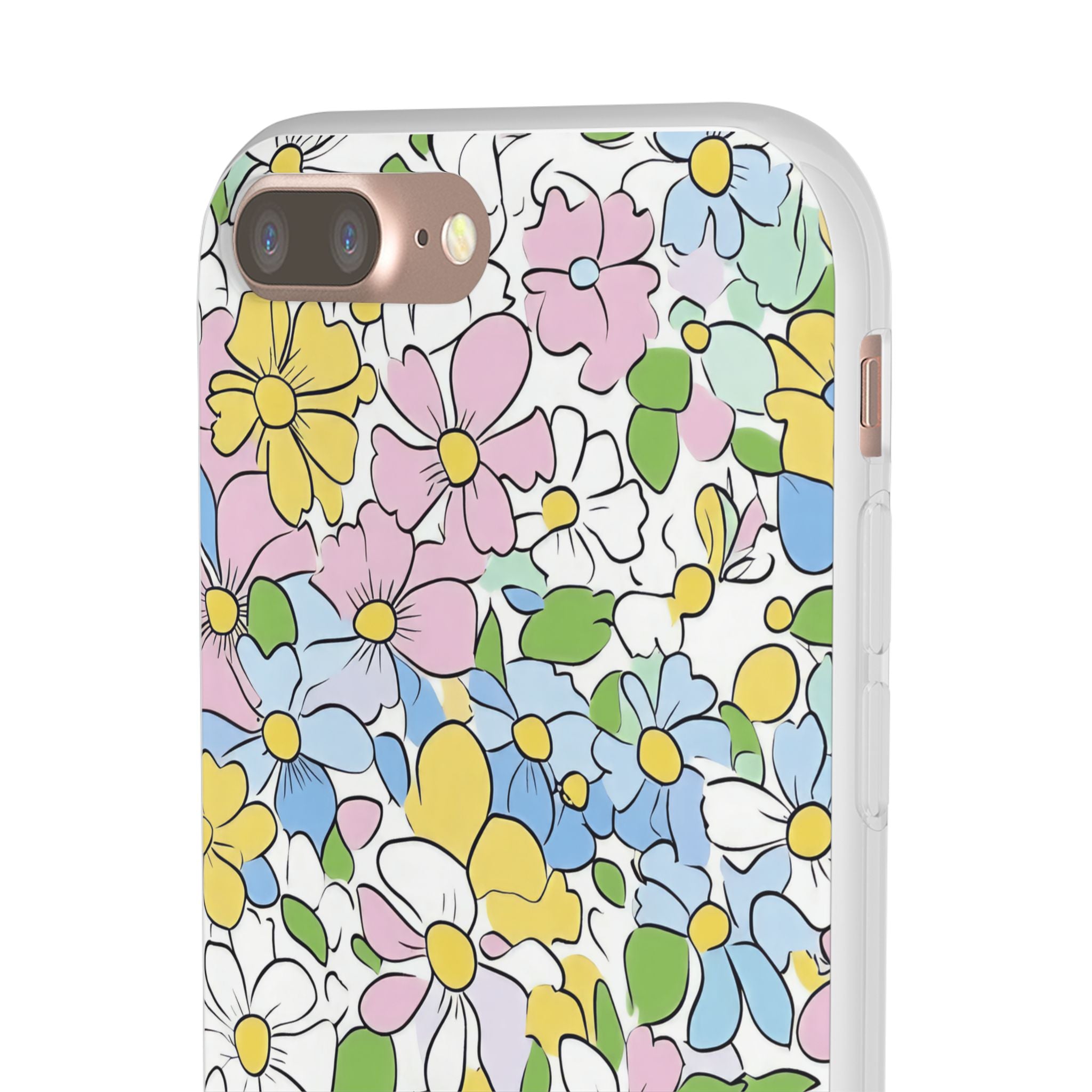 Colorful Floral Clear Flexi Case, Artsulli - Art is Long, Life is Short, Phone Case, , , , , , ,