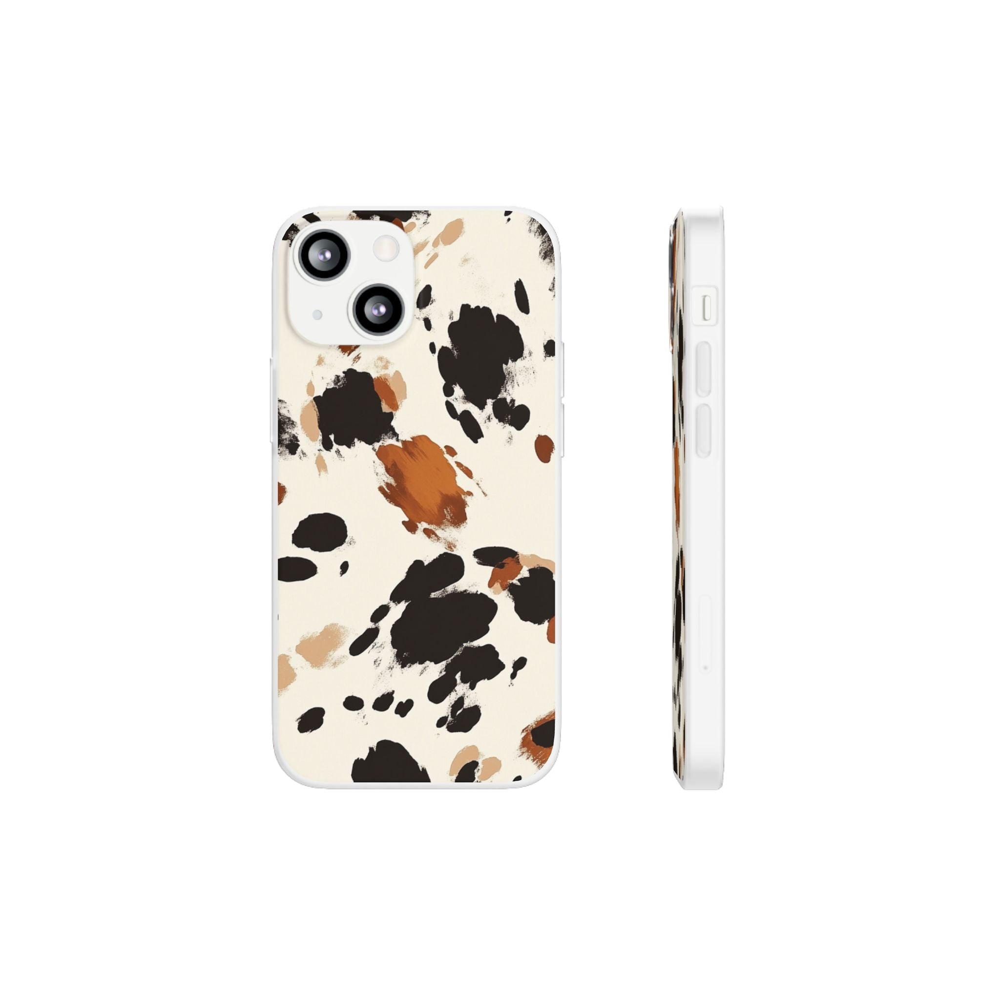 Brown Cow Print Phone Case, Artsulli - Art is Long, Life is Short, Phone Case, Size, iPhone 13 Mini with gift packaging, , , , , 93113452994301974241