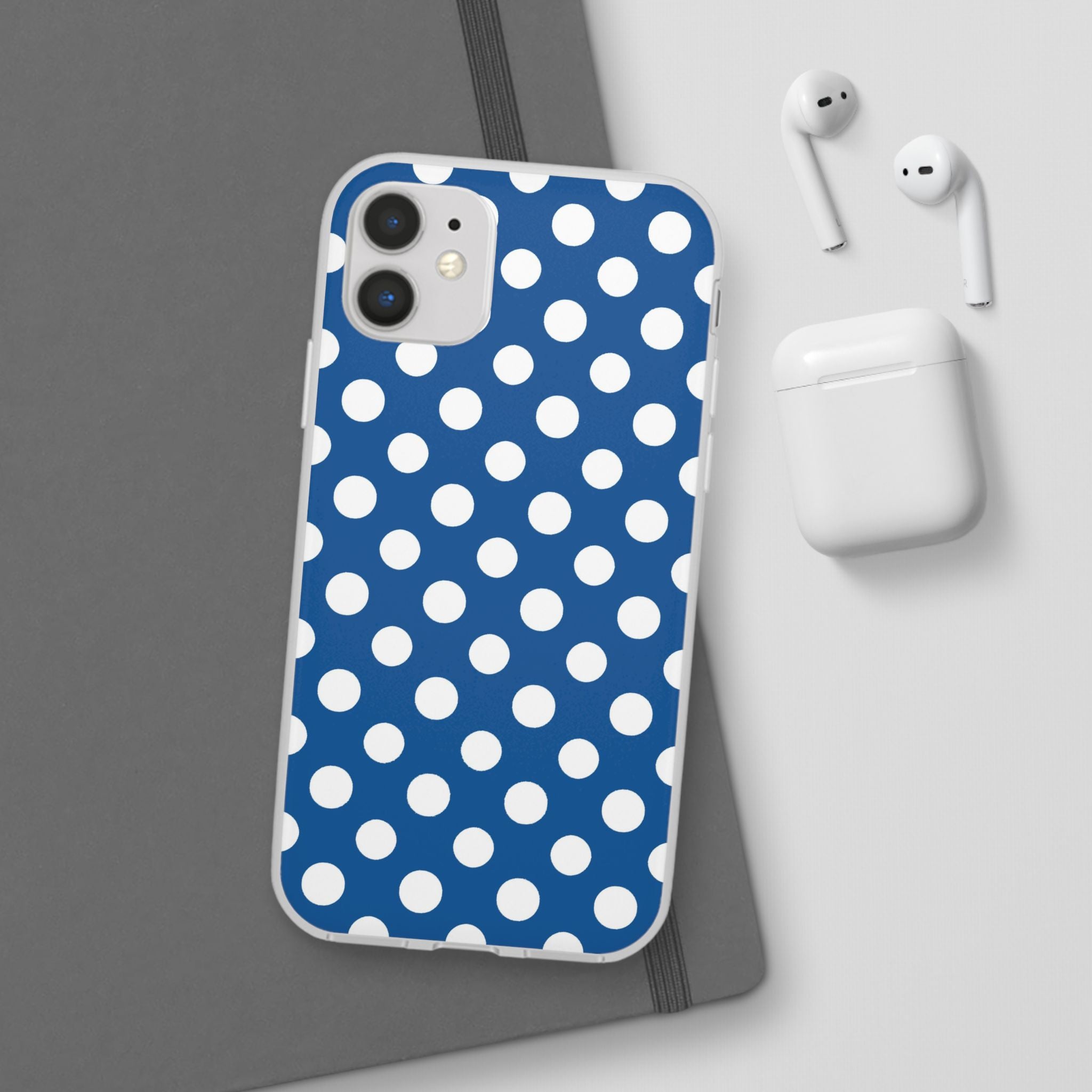 Blue and White Polka Dot iPhone Case, Artsulli - Art is Long, Life is Short, Phone Case, , , , , , ,