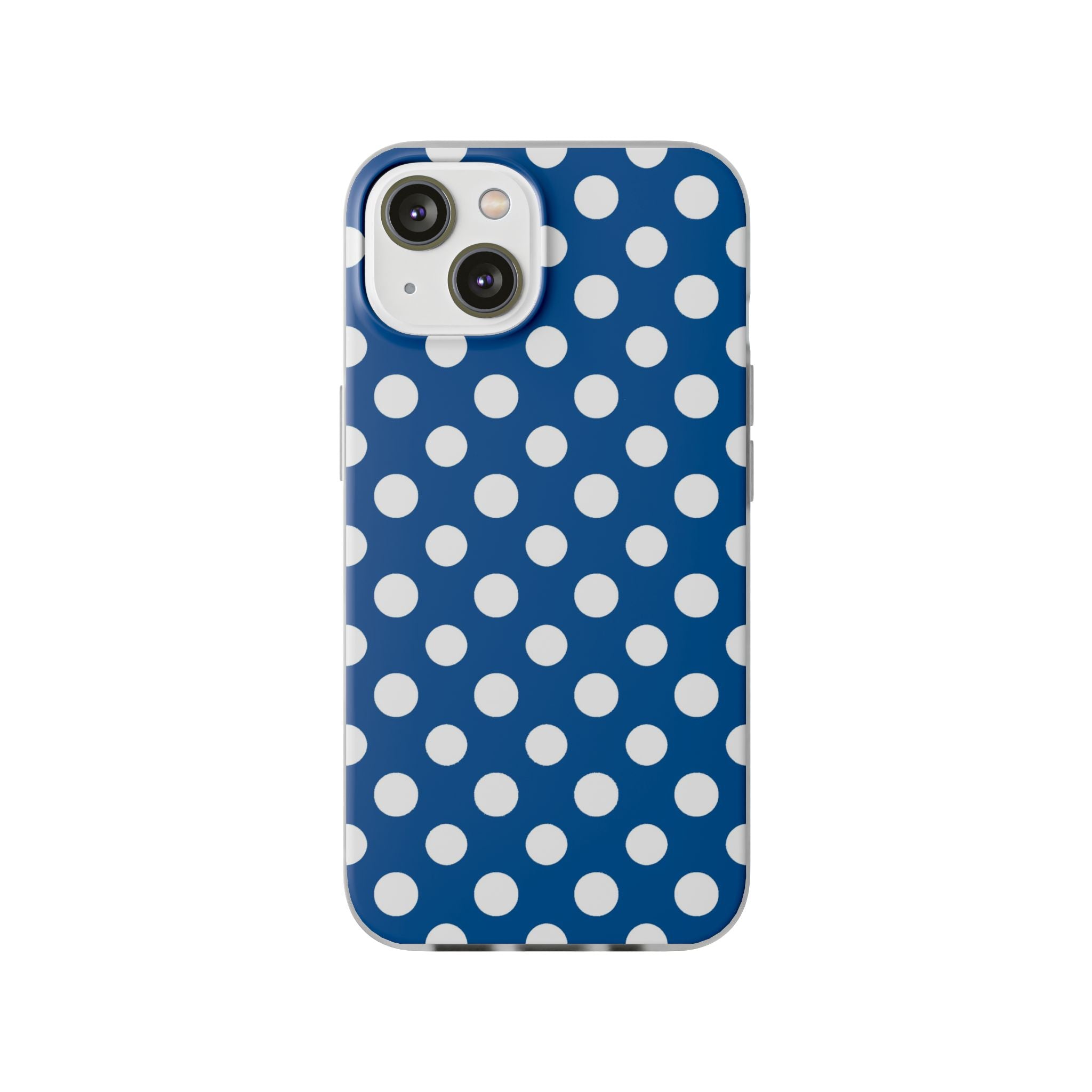 Blue and White Polka Dot iPhone Case, Artsulli - Art is Long, Life is Short, Phone Case, Size, iPhone 14 with gift packaging, , , , , 24426381920822099931