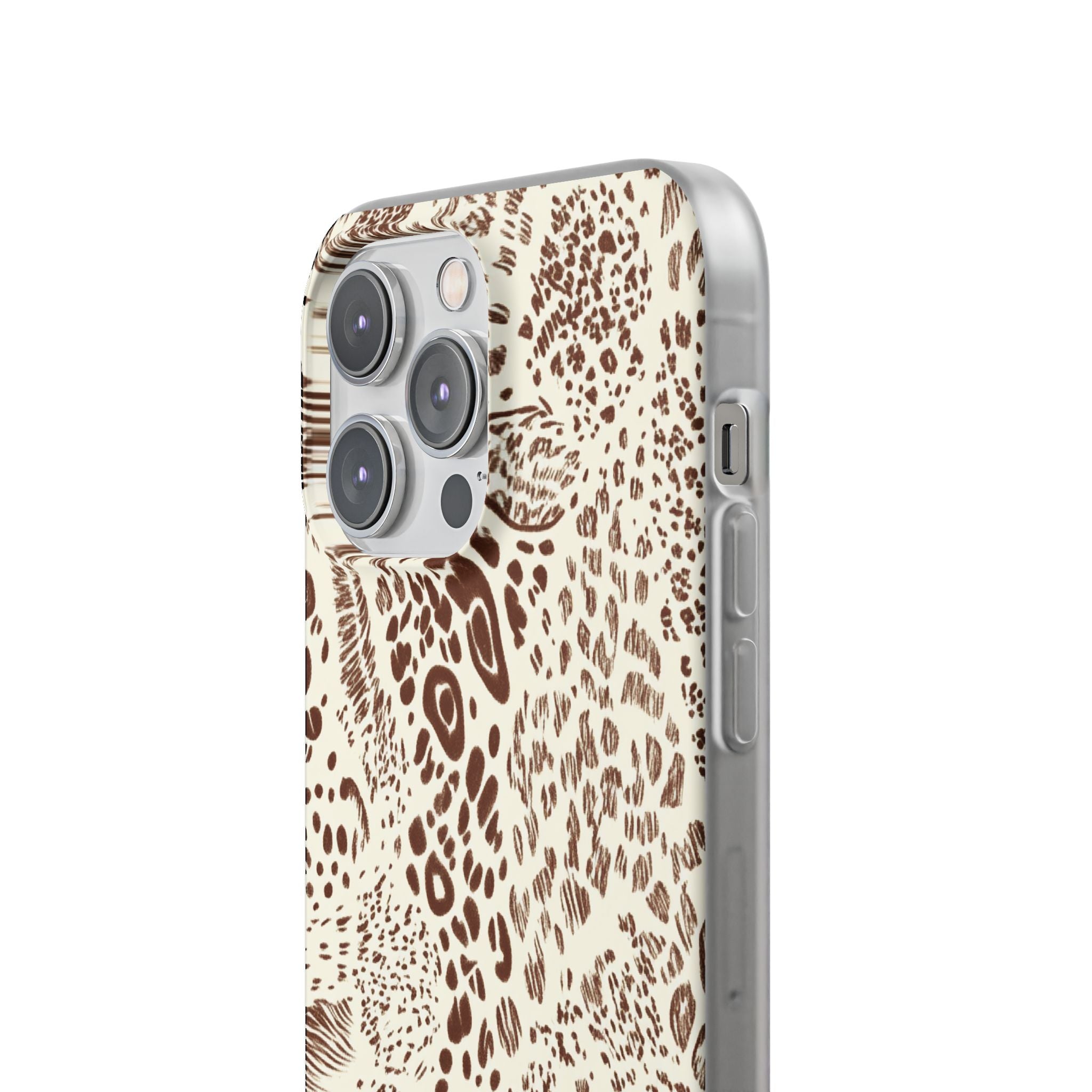 Brown Animal Print Flexi Case, Artsulli - Art is Long, Life is Short, Phone Case, , , , , , ,