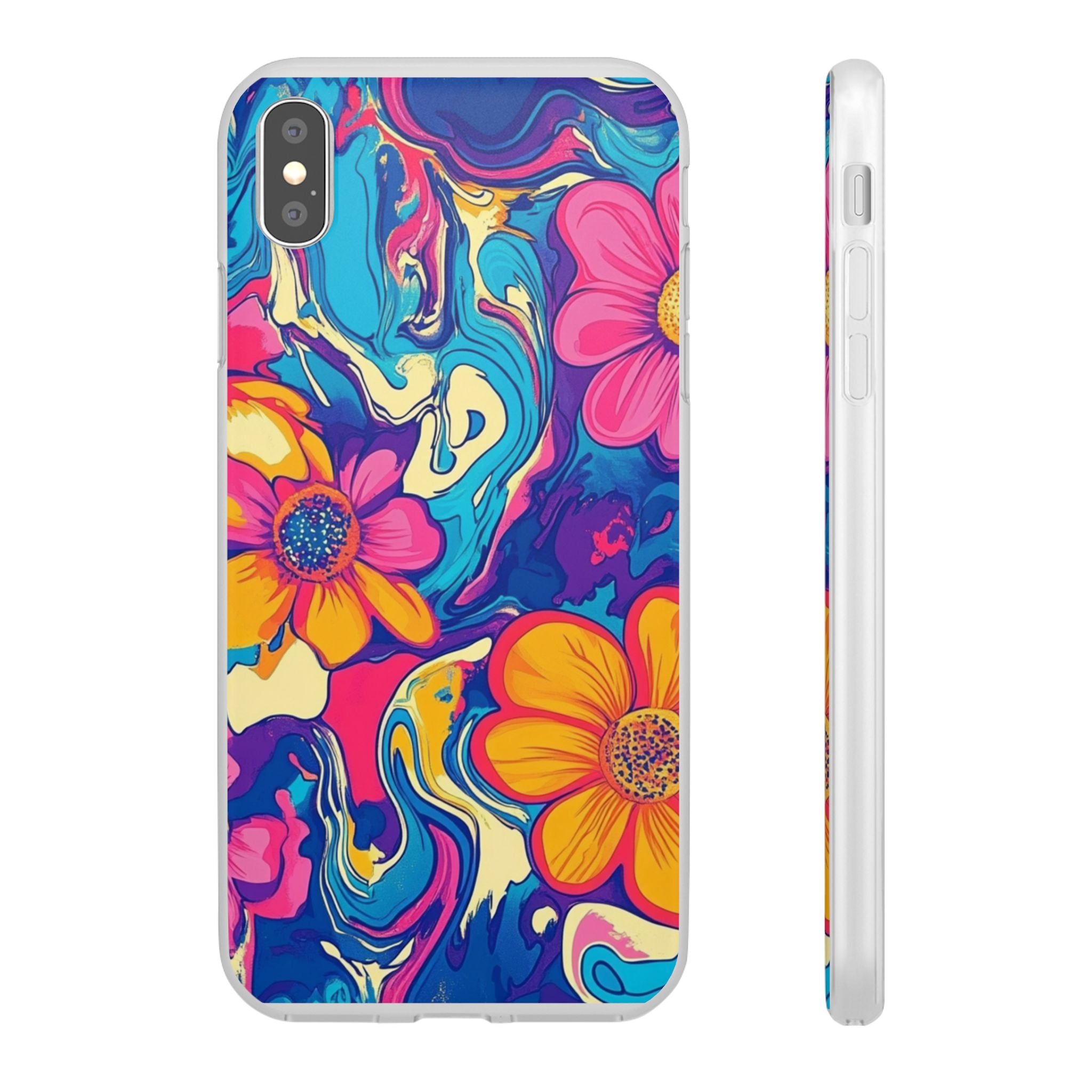 Vibrant Psychedelic Floral Flexi Case, Artsulli - Art is Long, Life is Short, Phone Case, Size, iPhone XS MAX, , , , , 26115789957417514717