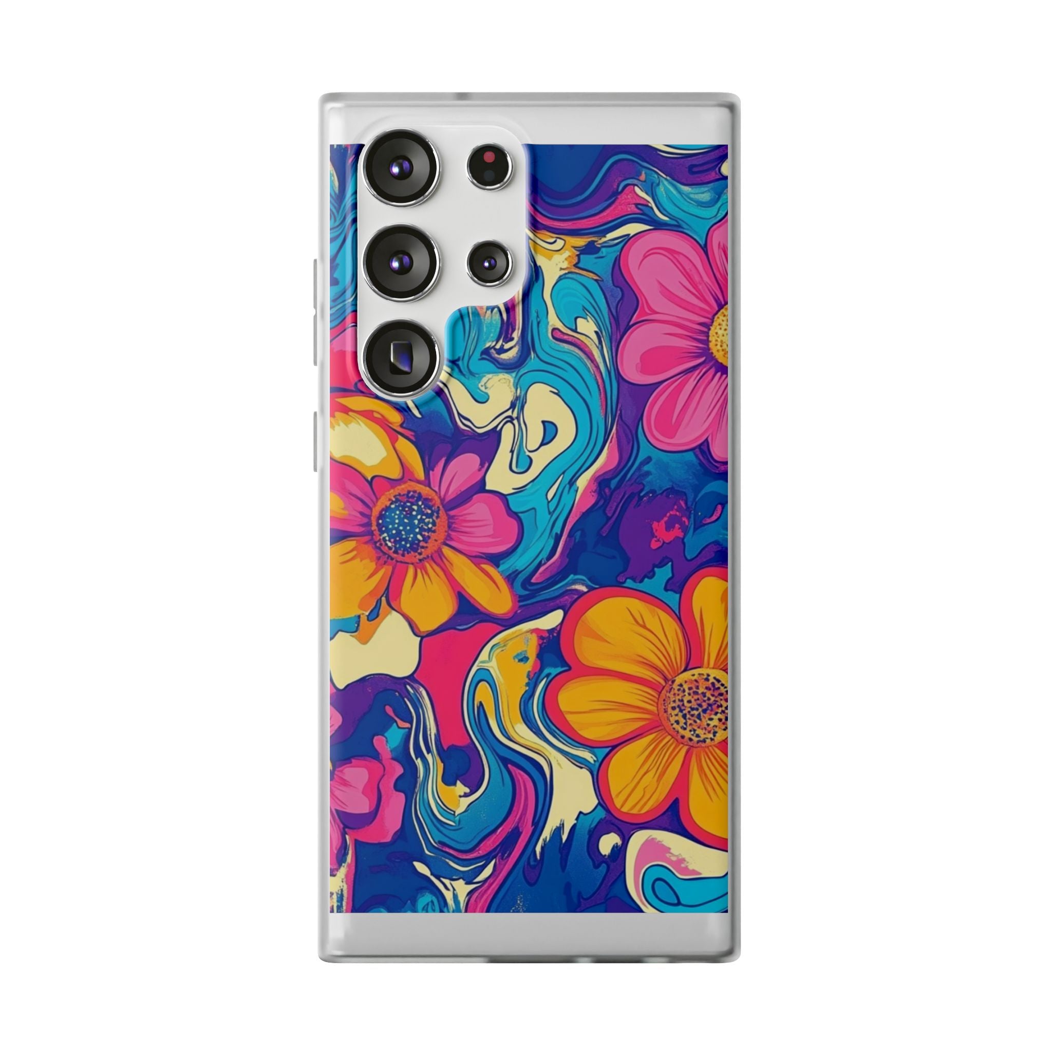 Vibrant Psychedelic Floral Flexi Case, Artsulli - Art is Long, Life is Short, Phone Case, Size, Samsung Galaxy S23 Ultra with gift packaging, , , , , 13181395627663660758