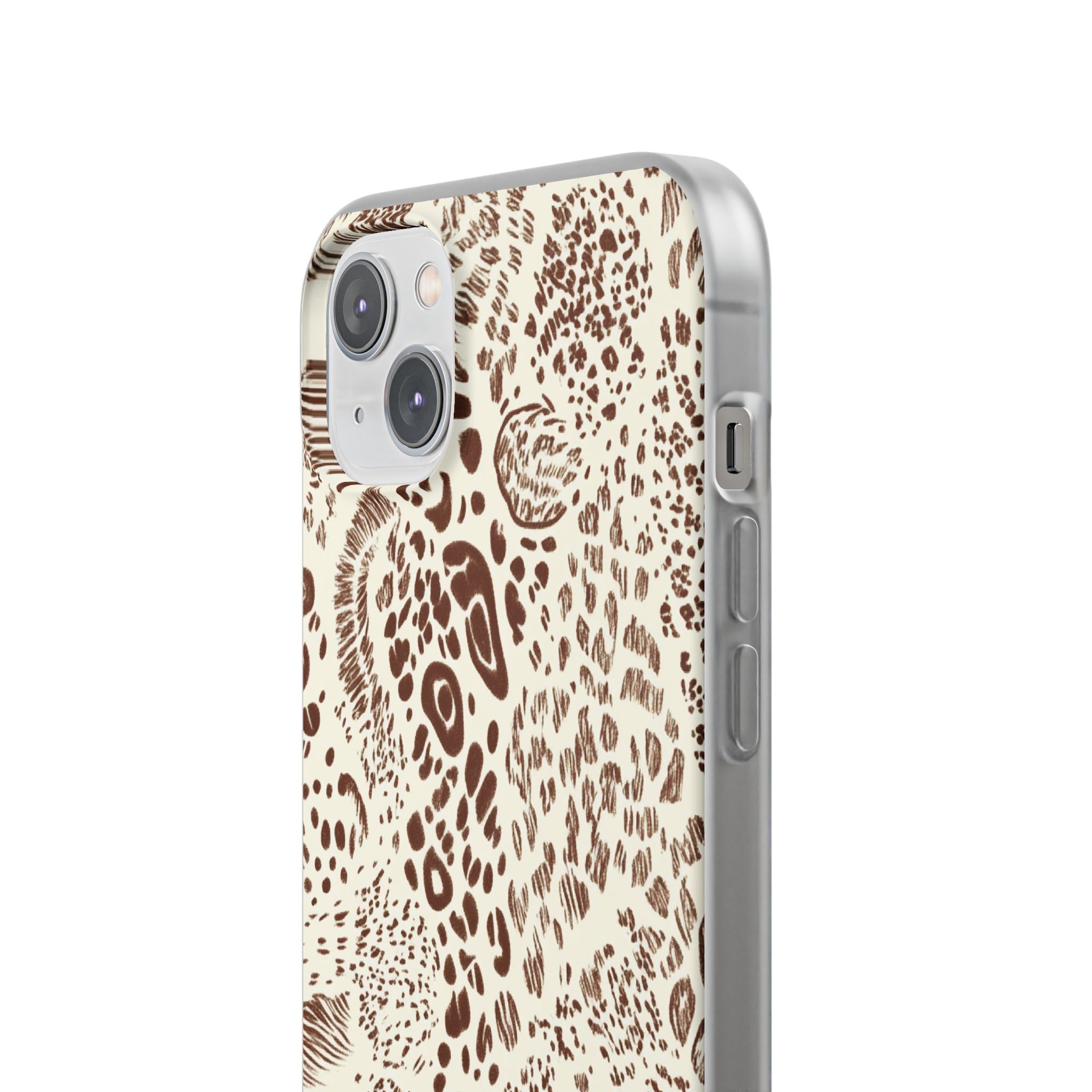 Brown Animal Print Flexi Case, Artsulli - Art is Long, Life is Short, Phone Case, , , , , , ,