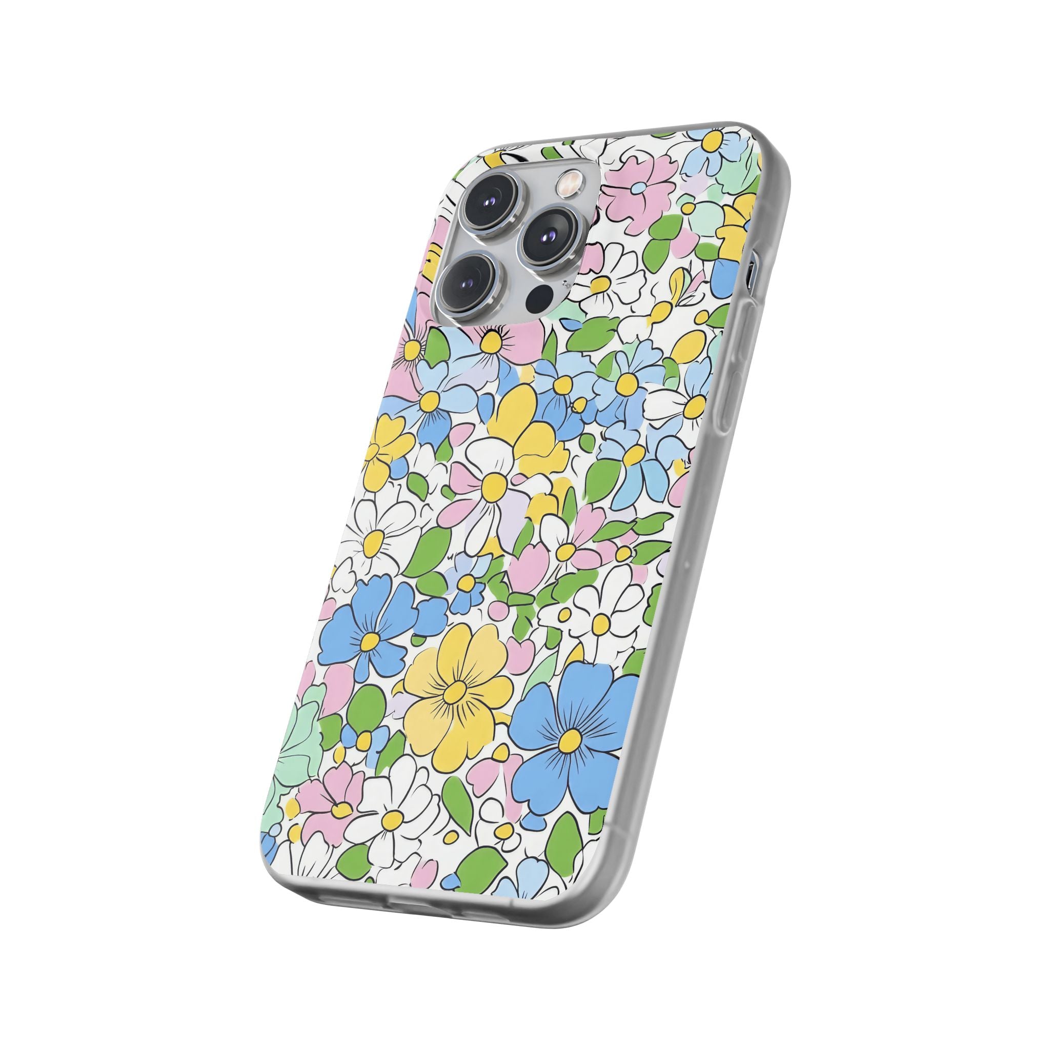 Colorful Floral Clear Flexi Case, Artsulli - Art is Long, Life is Short, Phone Case, , , , , , ,
