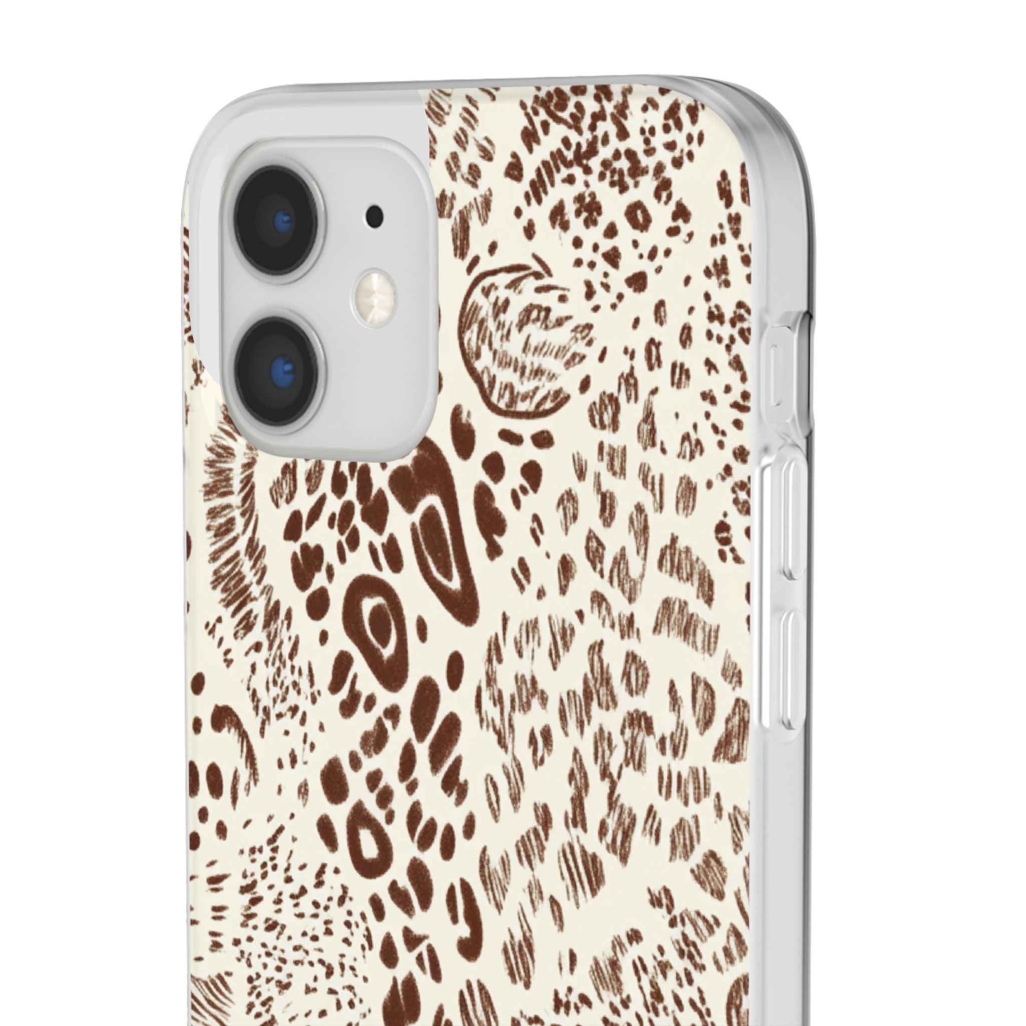 Brown Animal Print Flexi Case, Artsulli - Art is Long, Life is Short, Phone Case, , , , , , ,