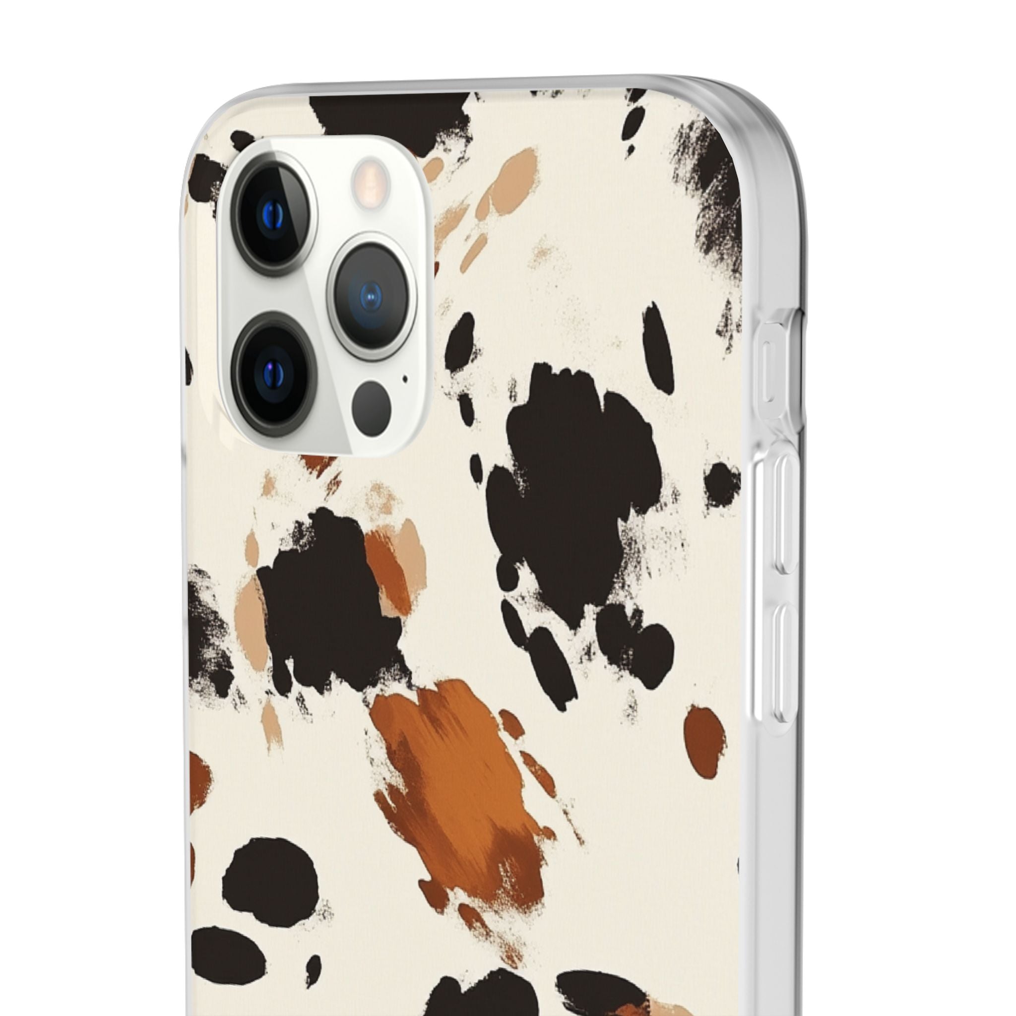 Brown Cow Print Phone Case, Artsulli - Art is Long, Life is Short, Phone Case, , , , , , ,