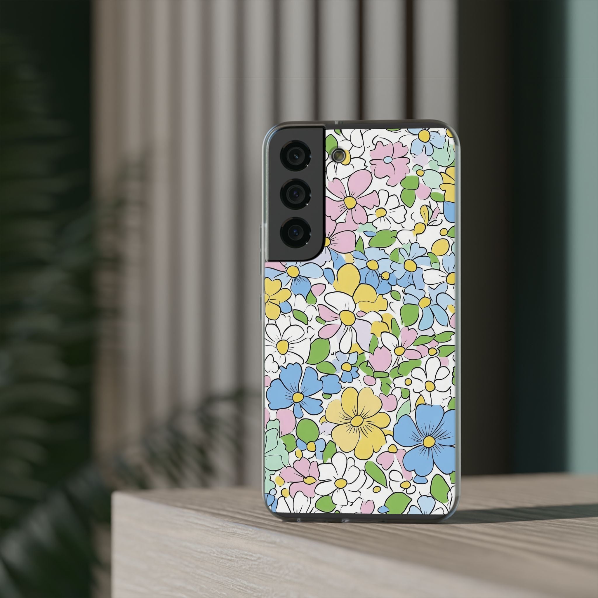 Colorful Floral Clear Flexi Case, Artsulli - Art is Long, Life is Short, Phone Case, , , , , , ,