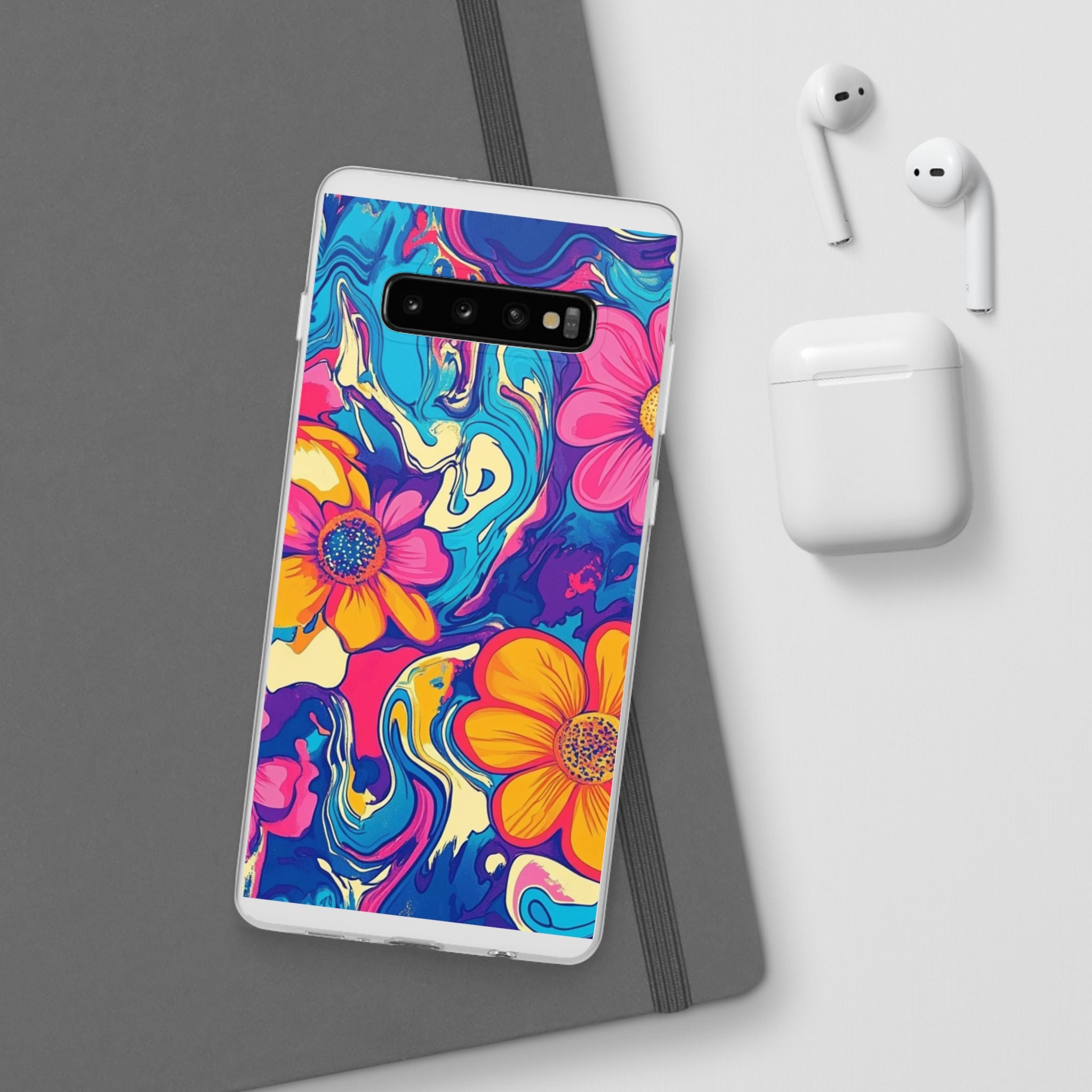 Vibrant Psychedelic Floral Flexi Case, Artsulli - Art is Long, Life is Short, Phone Case, , , , , , ,