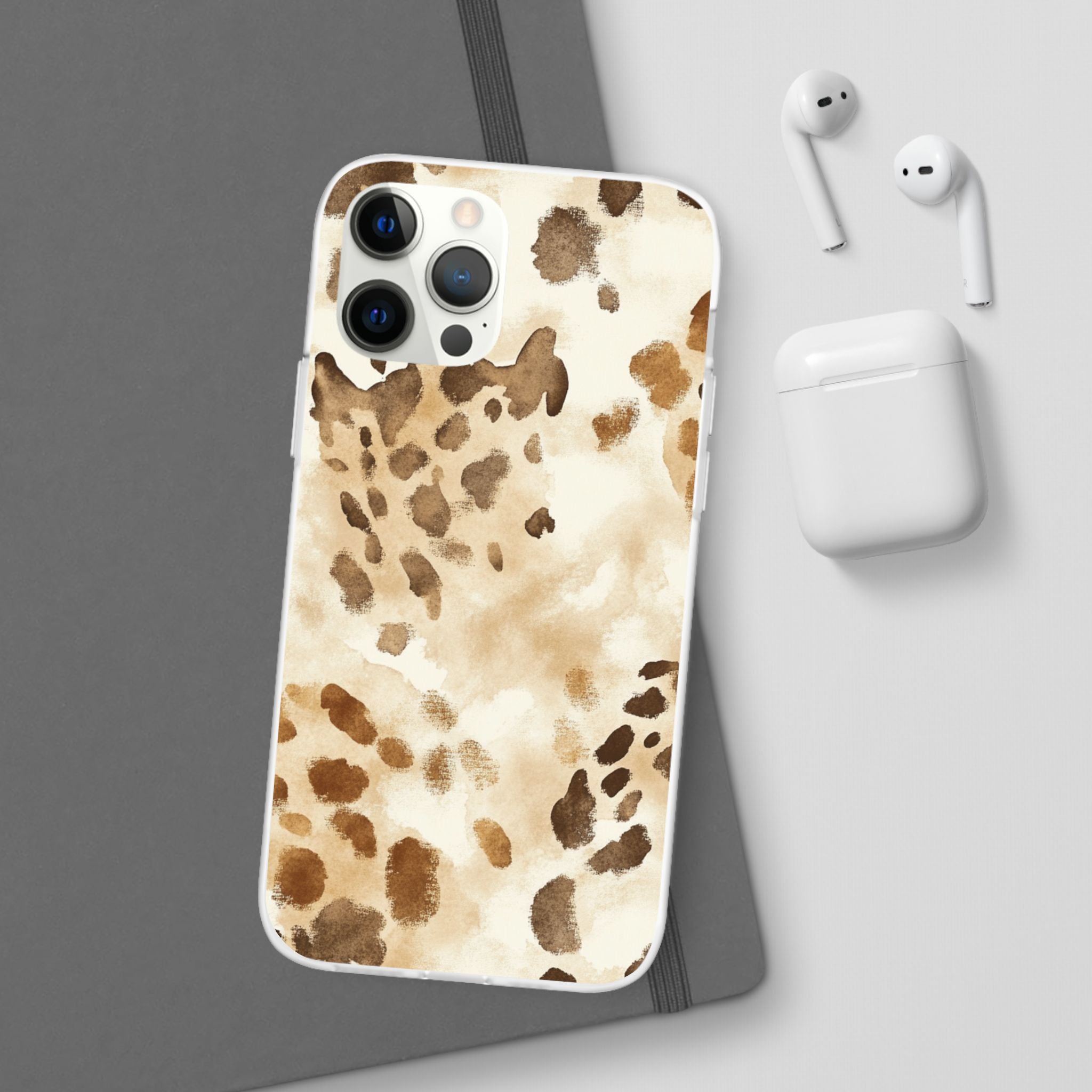 Brown and Beige Watercolor Dalmatian Phone Case, Artsulli - Art is Long, Life is Short, Phone Case, , , , , , ,