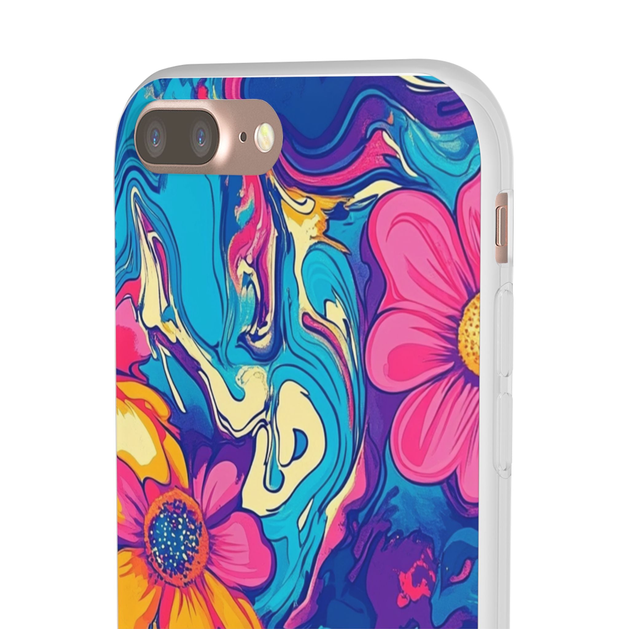 Vibrant Psychedelic Floral Flexi Case, Artsulli - Art is Long, Life is Short, Phone Case, , , , , , ,