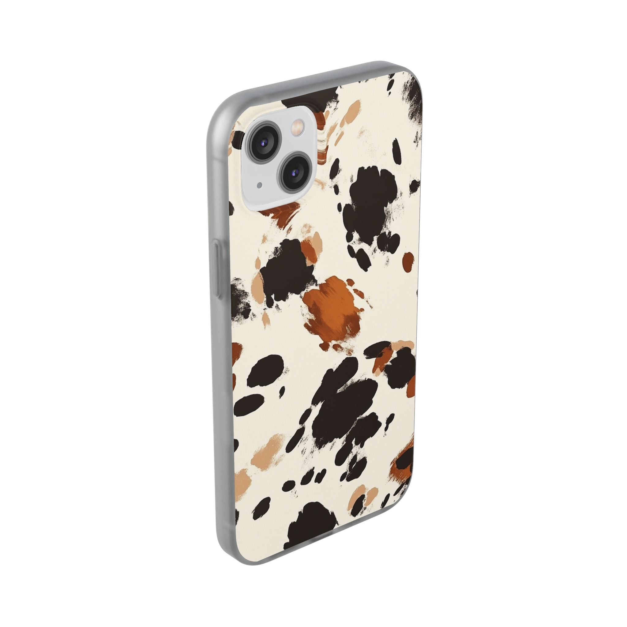 Brown Cow Print Phone Case, Artsulli - Art is Long, Life is Short, Phone Case, , , , , , ,