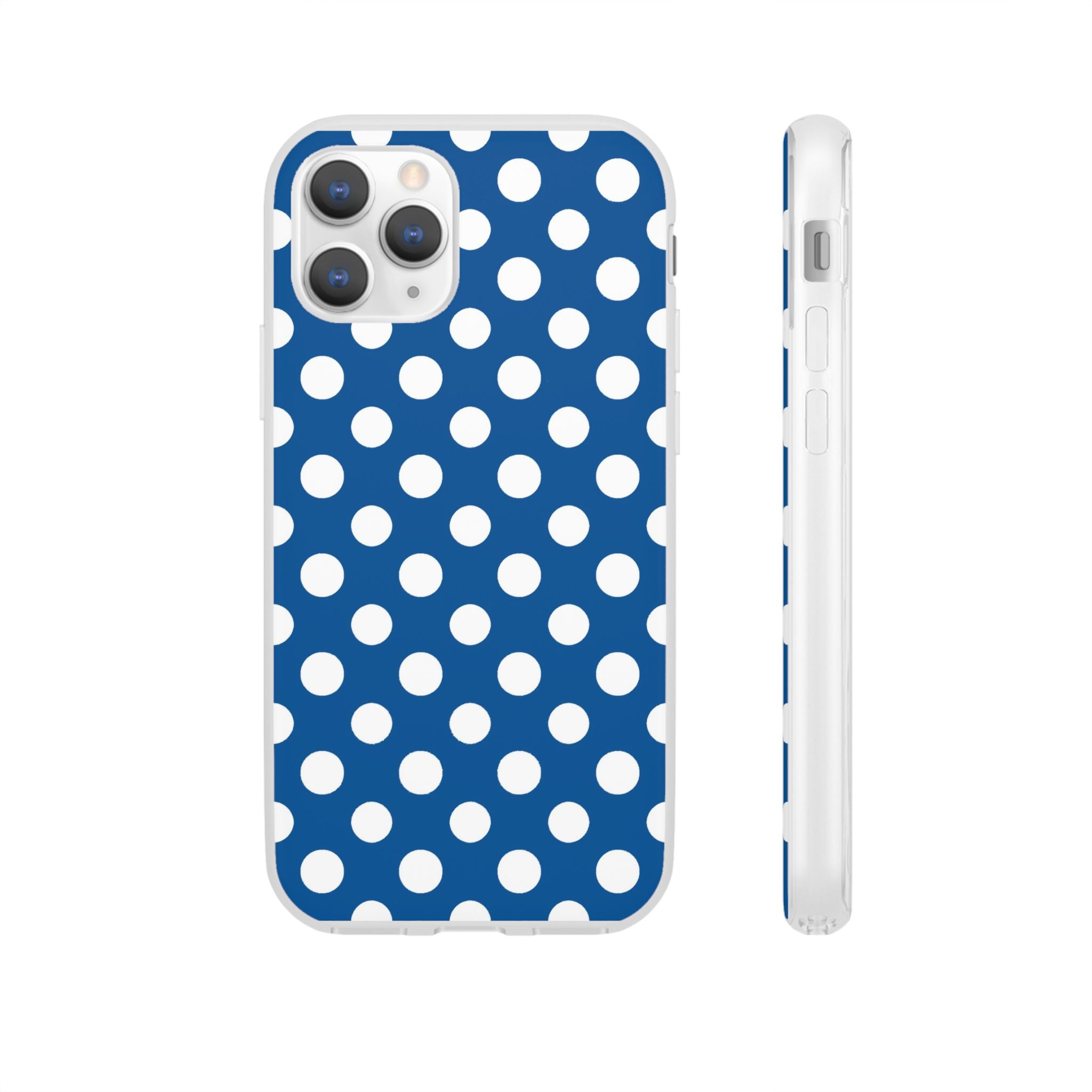 Blue and White Polka Dot iPhone Case, Artsulli - Art is Long, Life is Short, Phone Case, Size, iPhone 11 Pro with gift packaging, , , , , 70099538368169916076