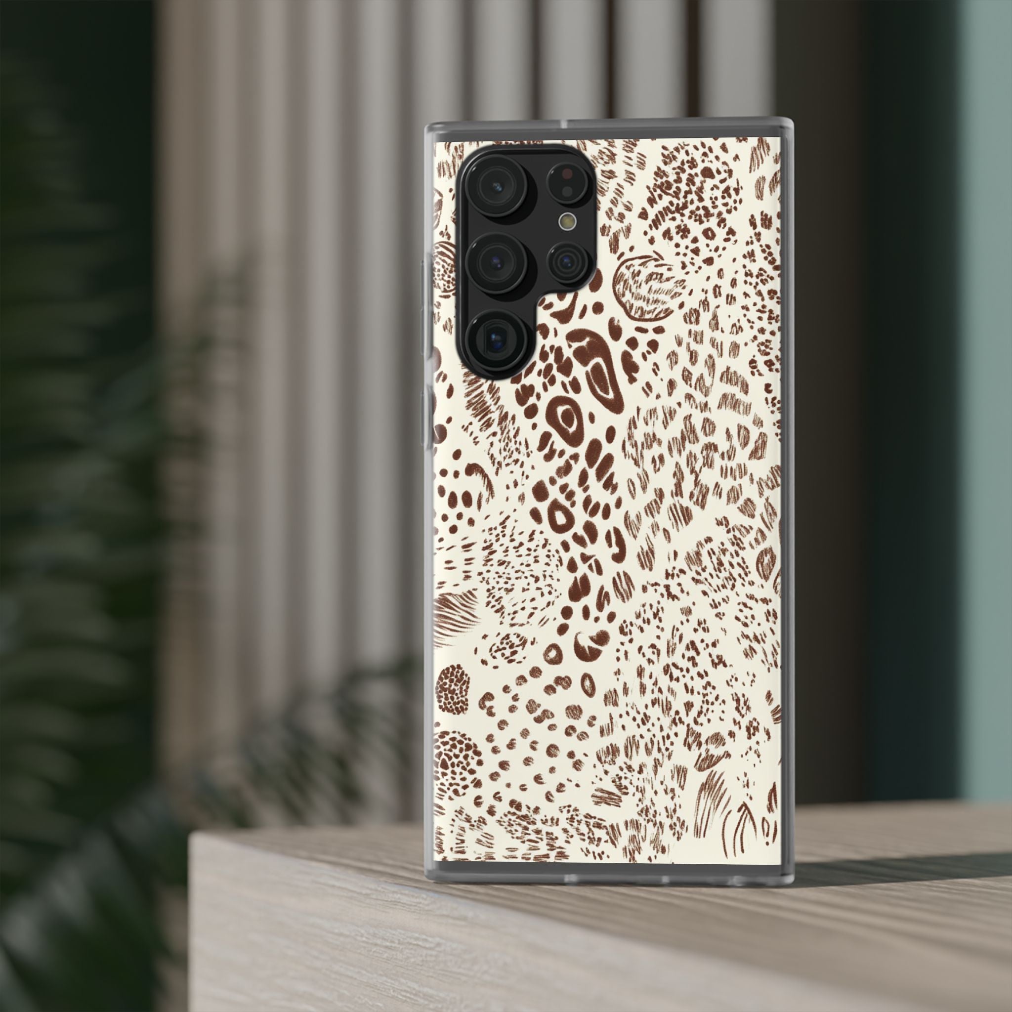 Brown Animal Print Flexi Case, Artsulli - Art is Long, Life is Short, Phone Case, , , , , , ,