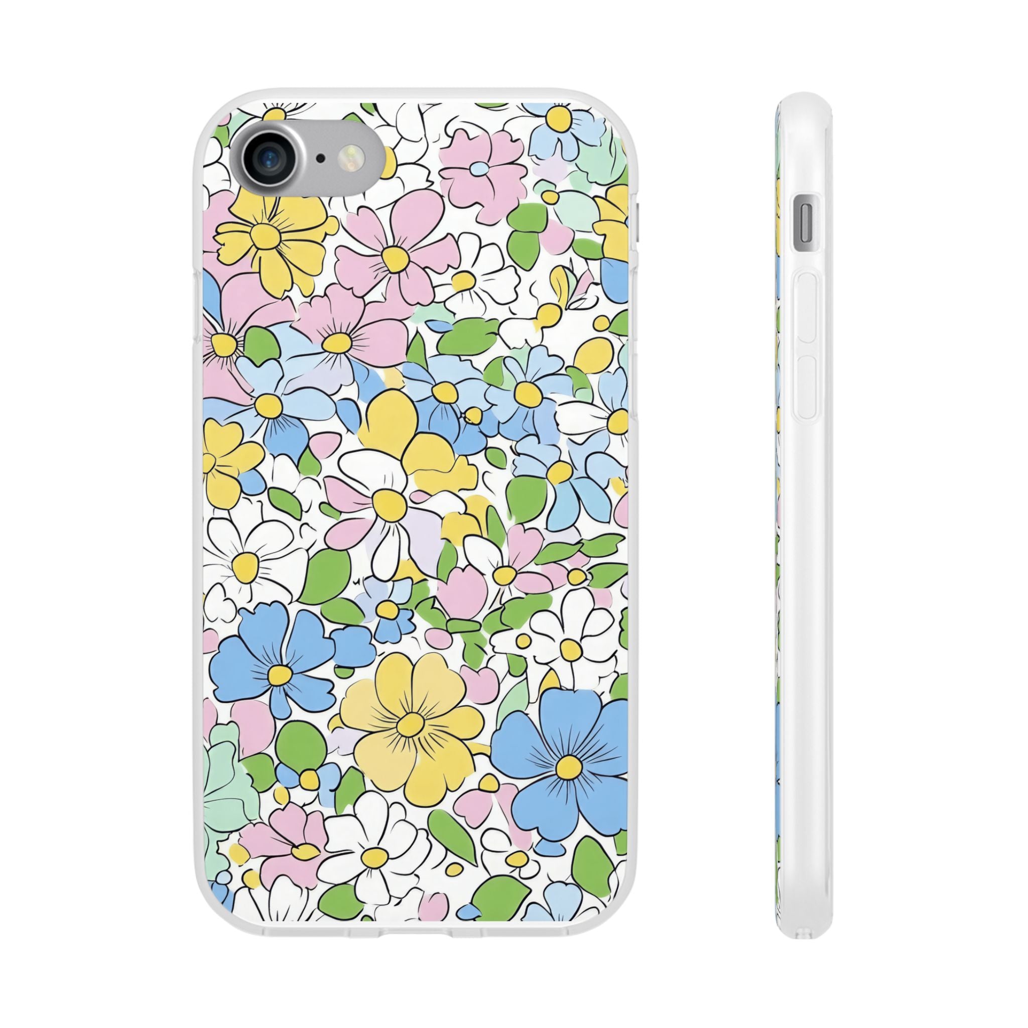 Colorful Floral Clear Flexi Case, Artsulli - Art is Long, Life is Short, Phone Case, Size, iPhone 7, , , , , 32447797273201440872