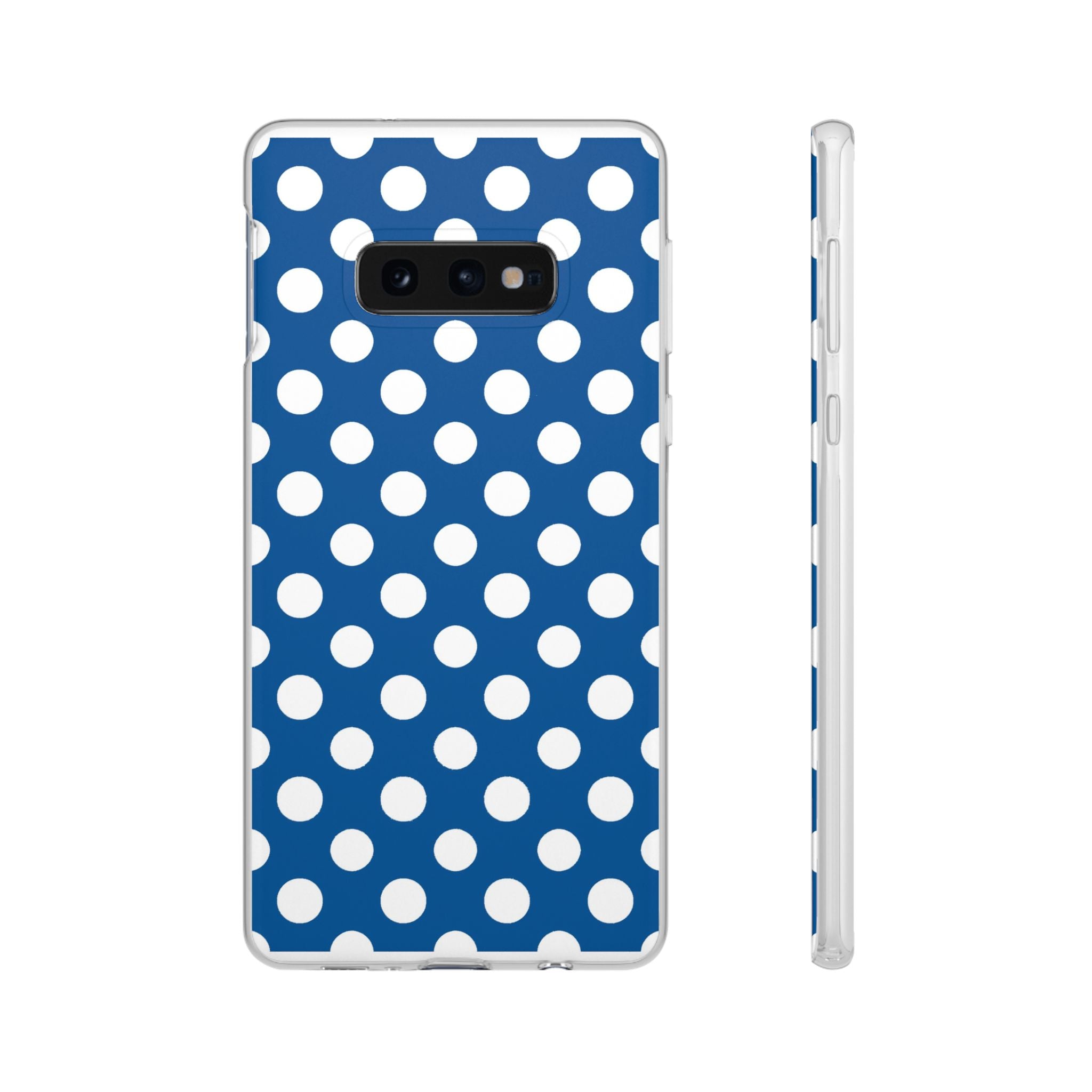 Blue and White Polka Dot iPhone Case, Artsulli - Art is Long, Life is Short, Phone Case, Size, Samsung Galaxy S10E with gift packaging, , , , , 26890052757722741068