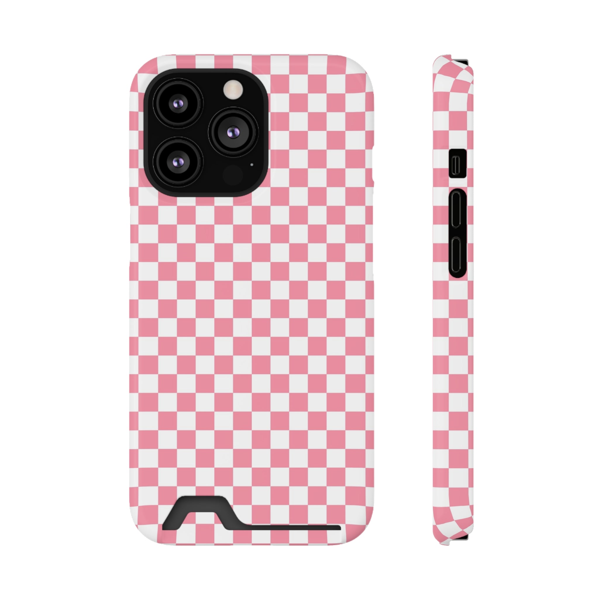 Brigandine Checkered Scene Phone Case With Card Holder, Artsulli - Art is Long, Life is Short, Phone Case, Size, iPhone 13 Pro, Surface, Glossy, Shape, With gift packaging, 30634116702662049064