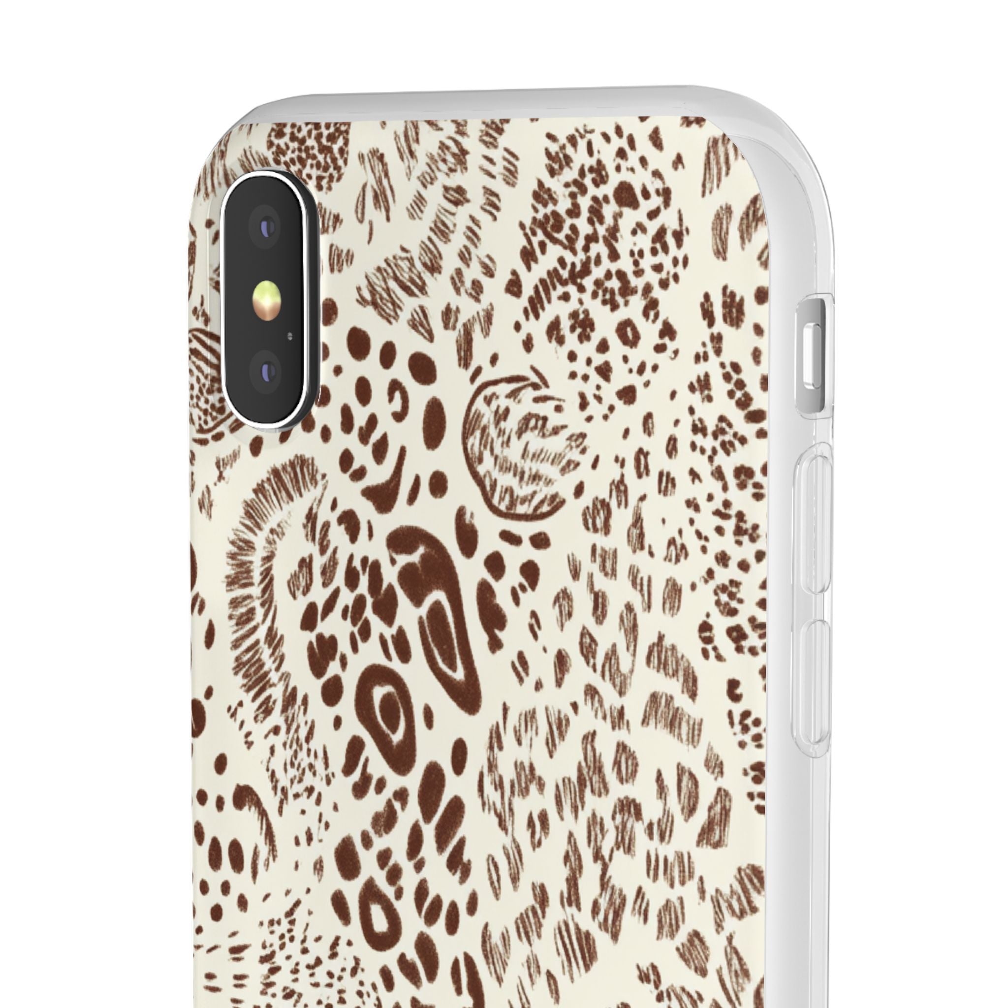 Brown Animal Print Flexi Case, Artsulli - Art is Long, Life is Short, Phone Case, , , , , , ,